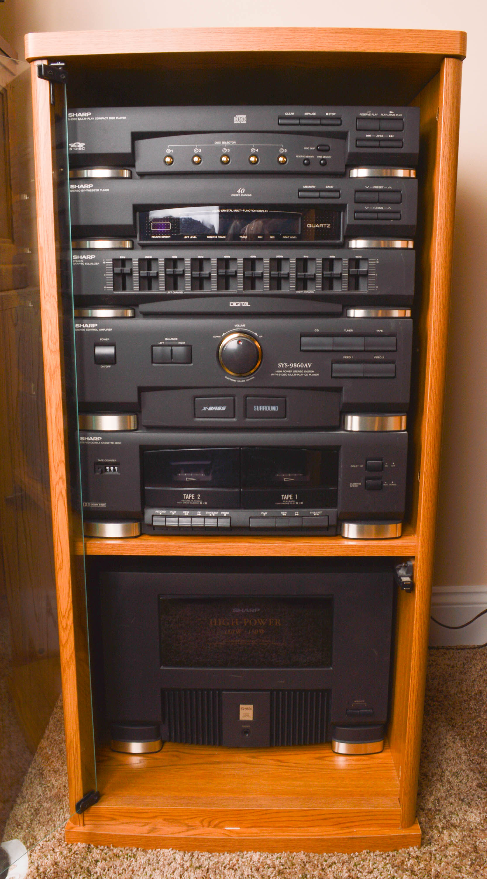 Sharp Stereo Components, Cabinet and Floor Speakers