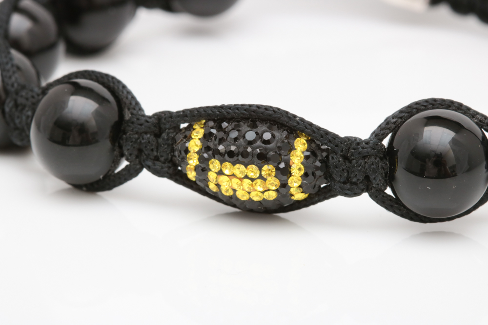 Bon Onyx Bead and Synthetic Stone Football Bracelet