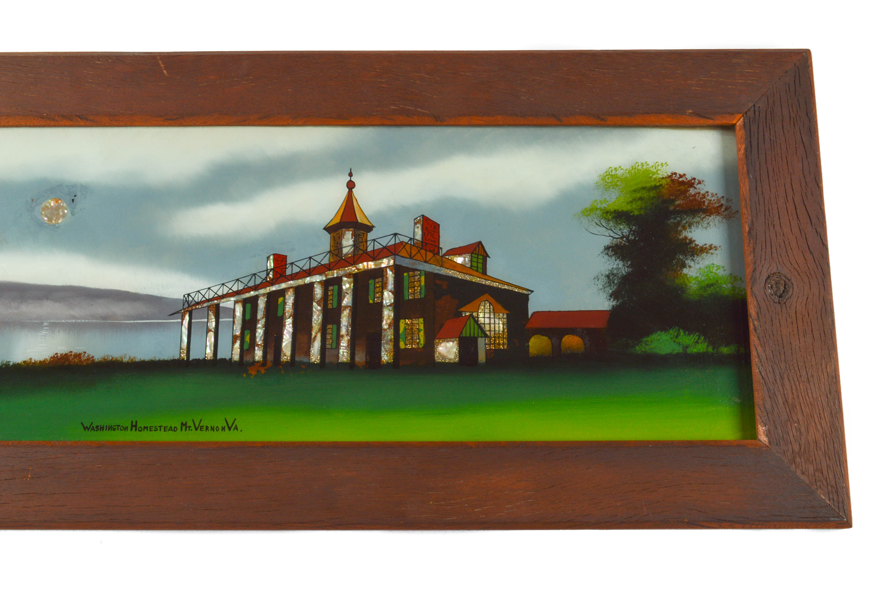 Reverse-Glass Painting "Washington Homestead Mount Vernon, Virginia"