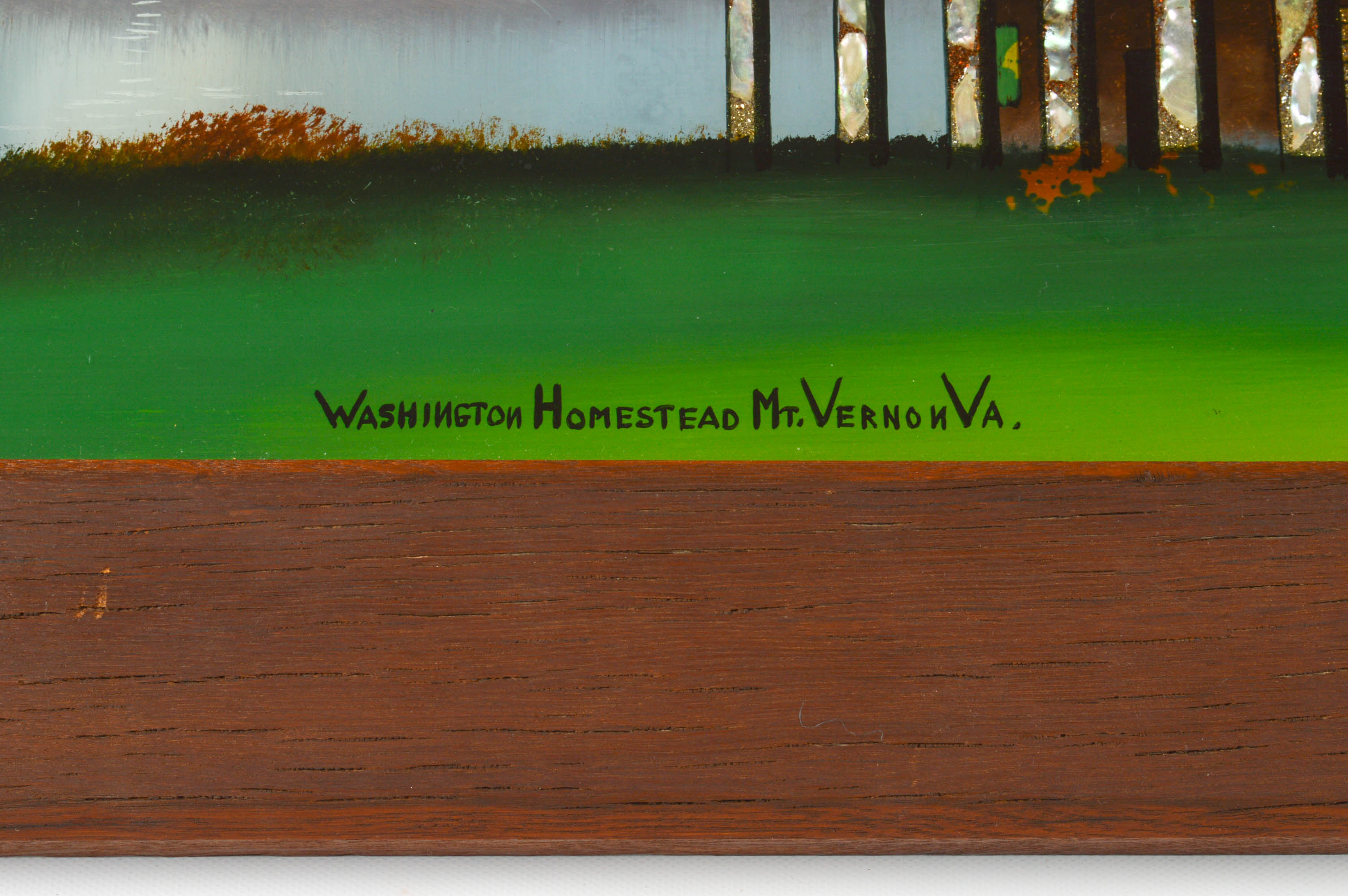 Reverse-Glass Painting "Washington Homestead Mount Vernon, Virginia"