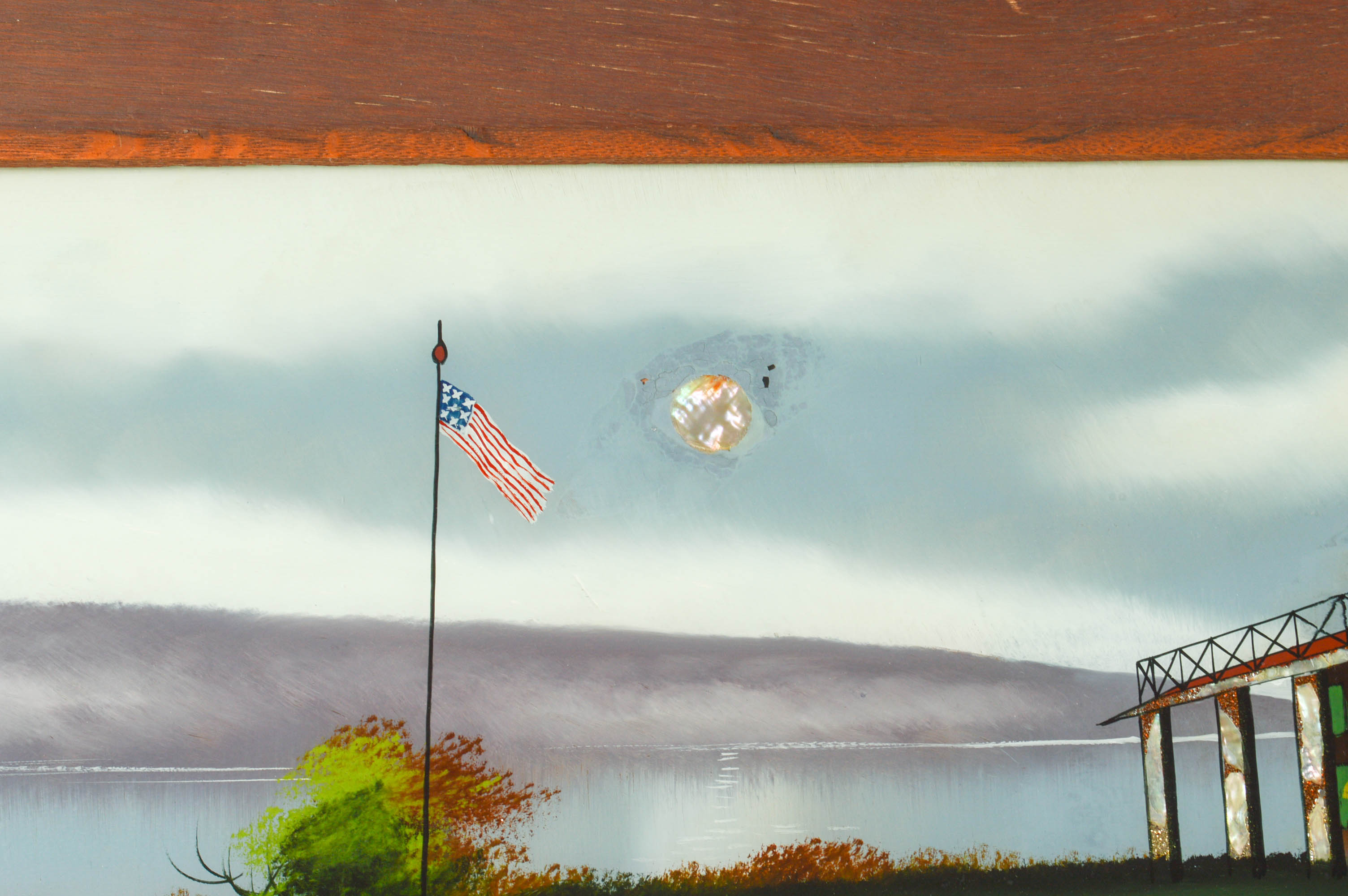 Reverse-Glass Painting "Washington Homestead Mount Vernon, Virginia"