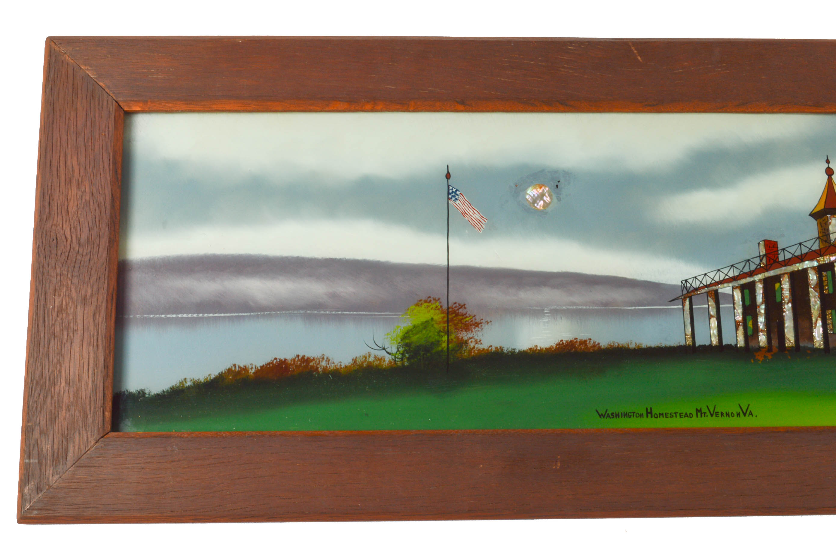 Reverse-Glass Painting "Washington Homestead Mount Vernon, Virginia"