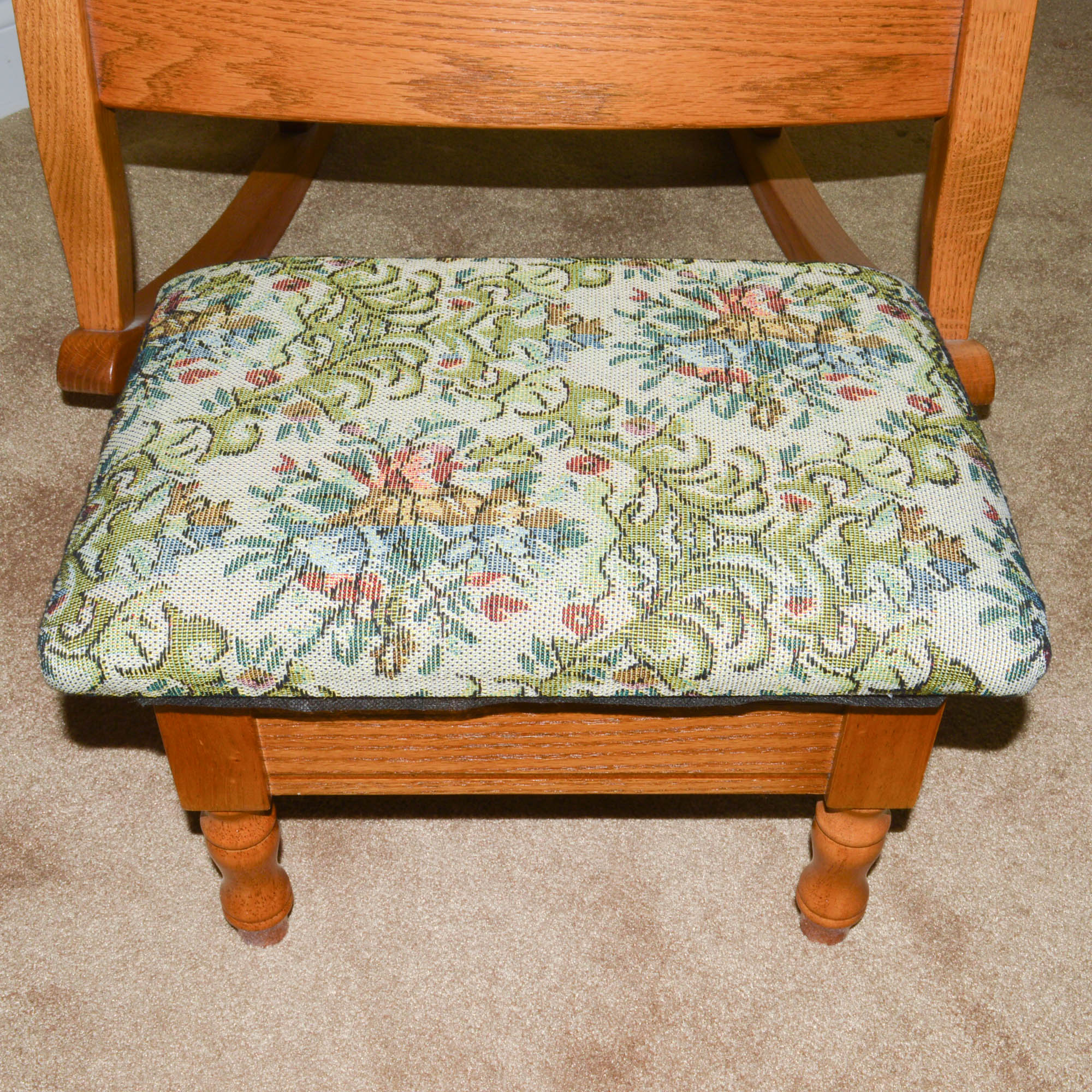 Honey Oak Rocker and Footstool