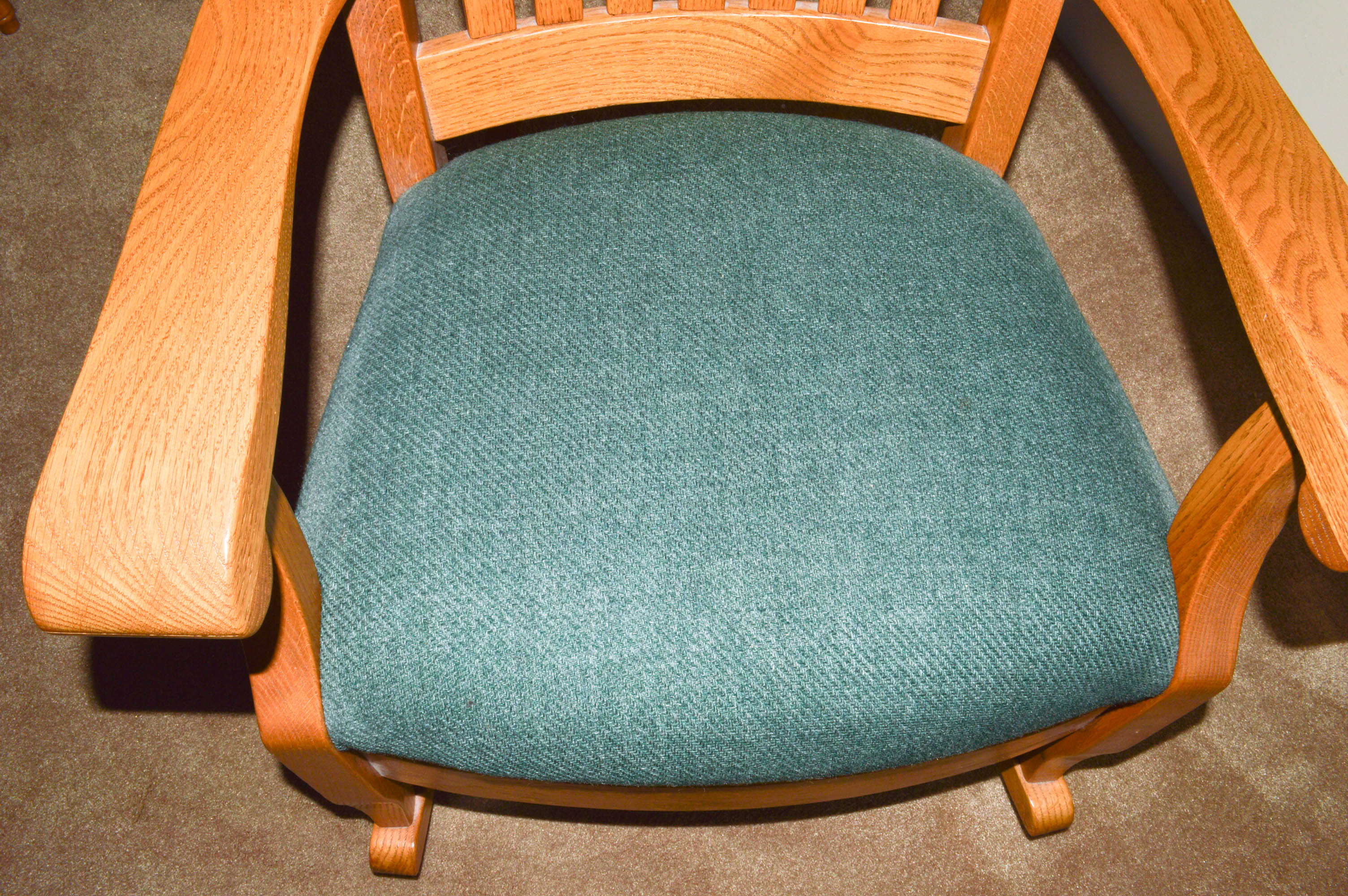 Honey Oak Rocker and Footstool