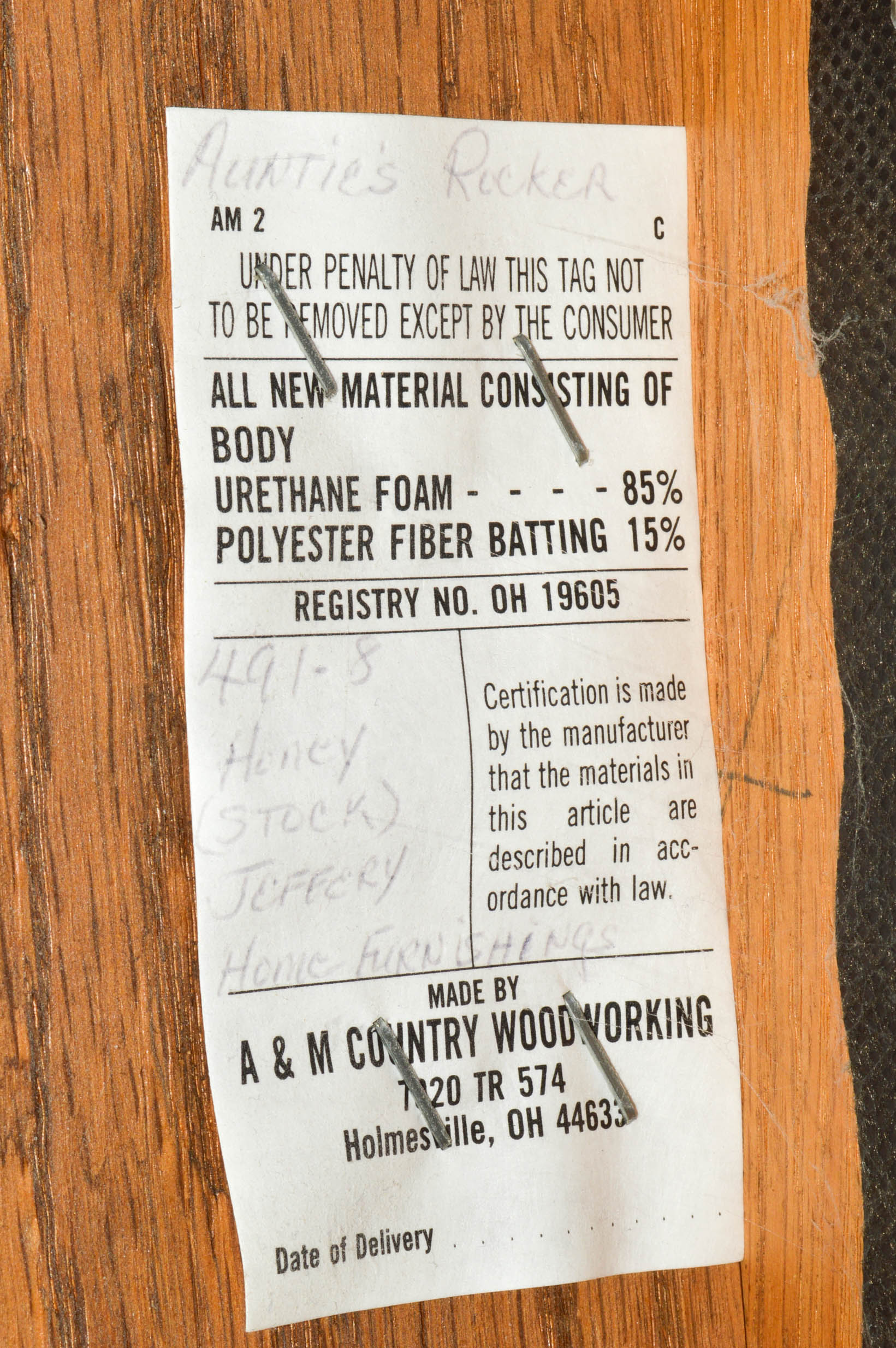 Honey Oak Rocker and Footstool