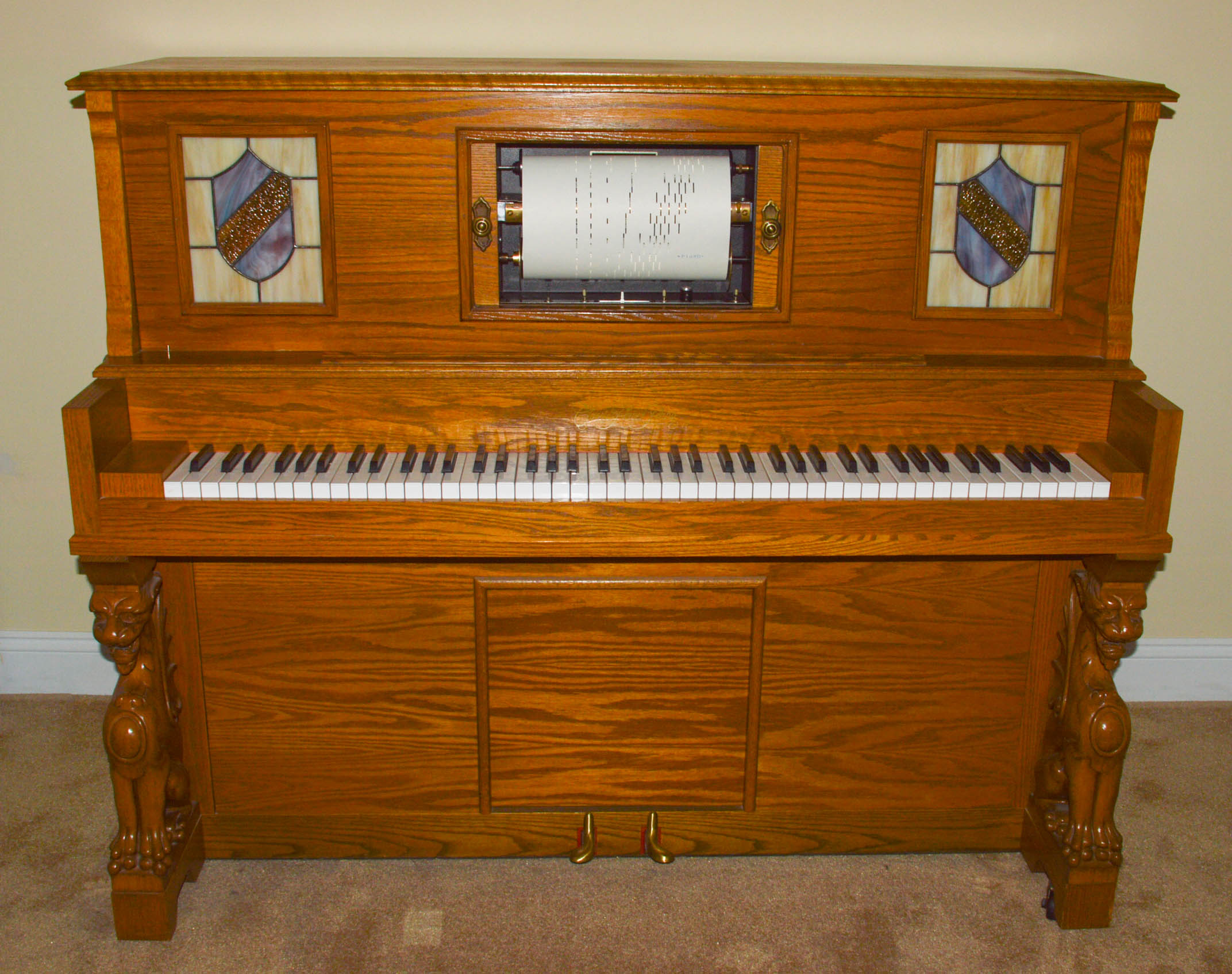 Baldwin Classic Oak Player Piano and Bench