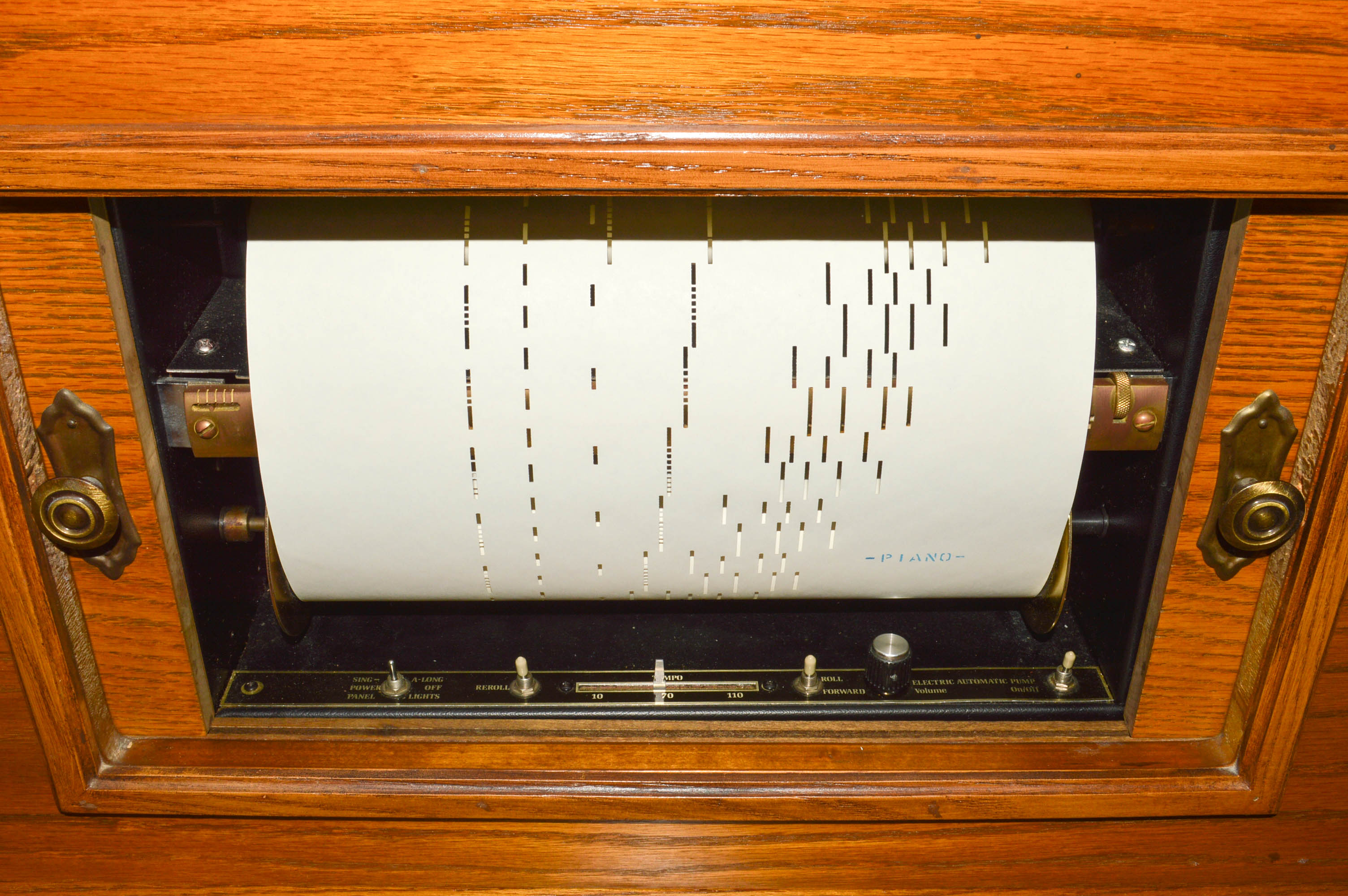 Baldwin Classic Oak Player Piano and Bench