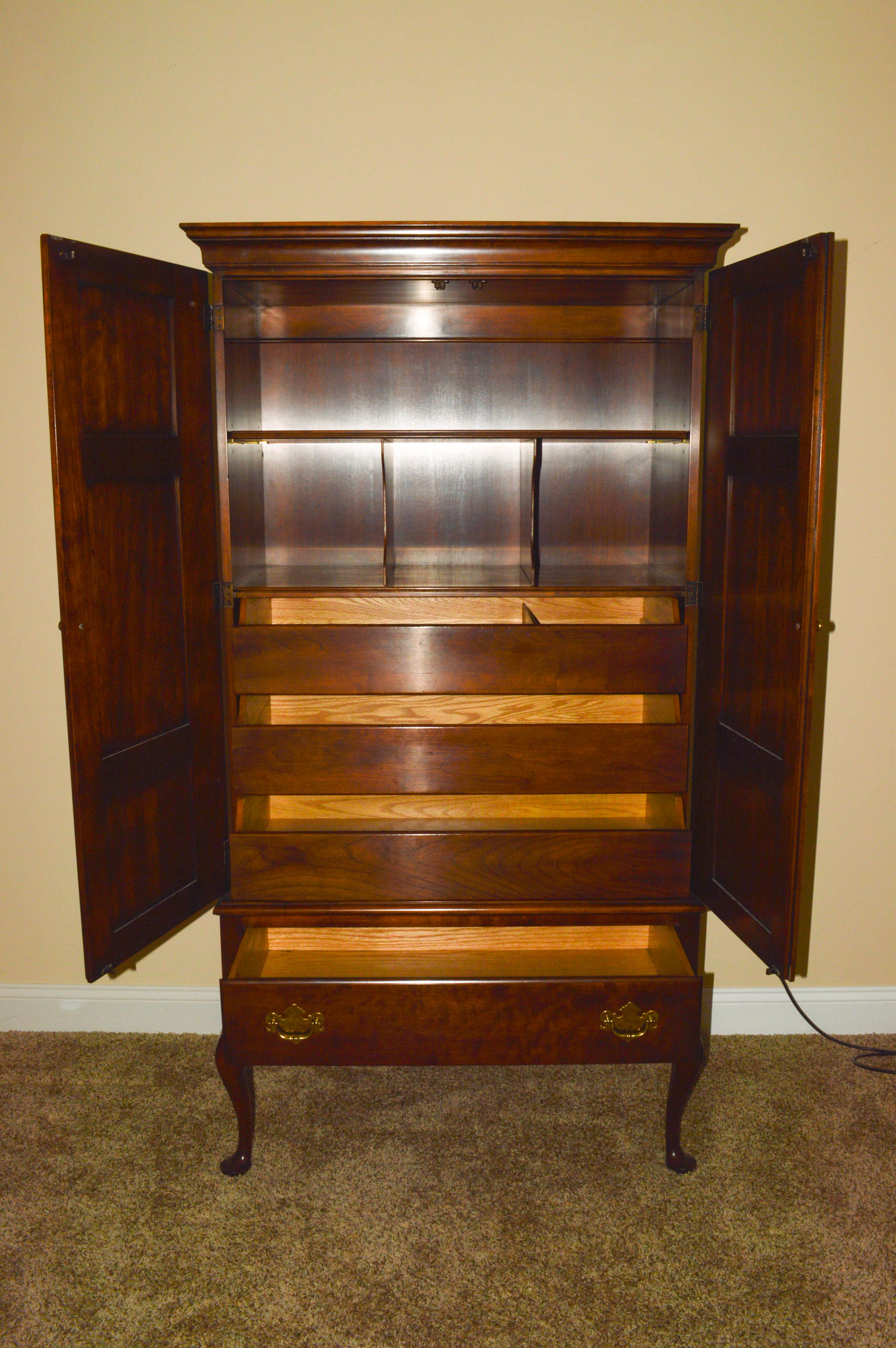 Stratton Trutype Americana Handcrafted Cherry Wood Highboy