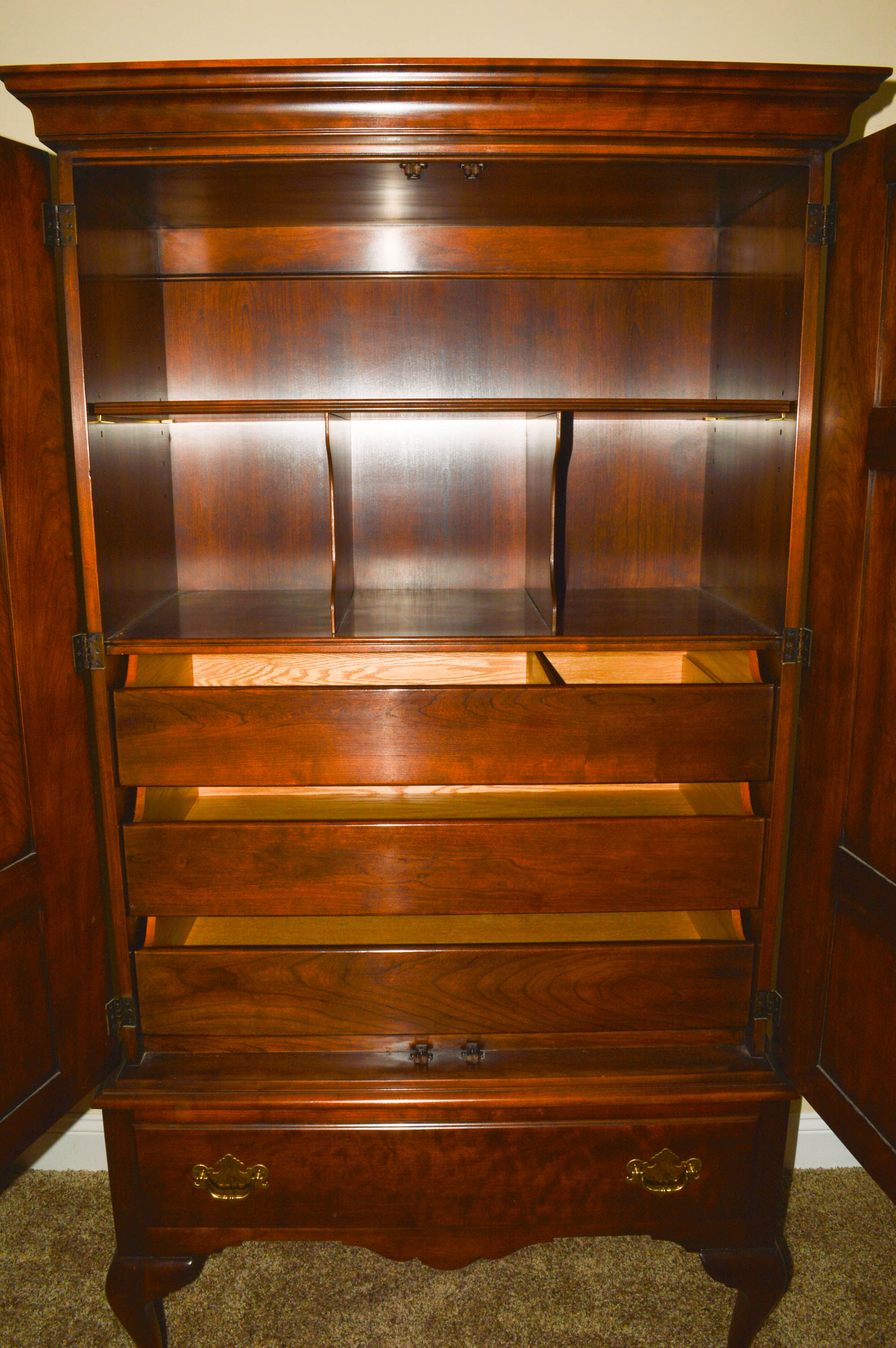 Stratton Trutype Americana Handcrafted Cherry Wood Highboy