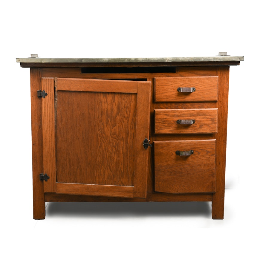 Antique Oak "Boone Kitchen Cabinet" by Campbell-Smith-Ritchie