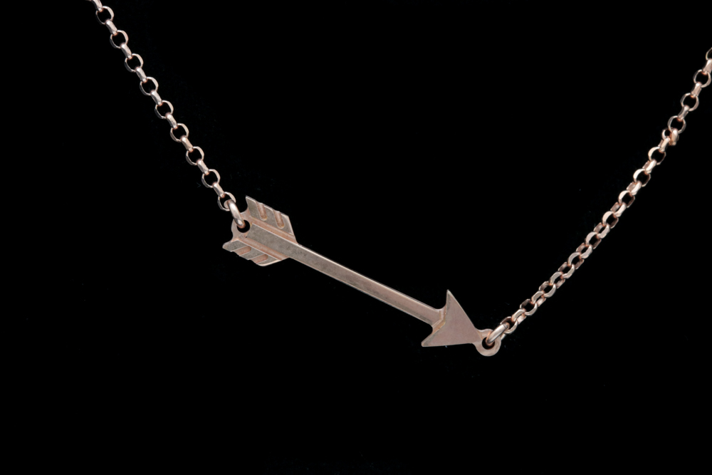 Rose Gold Plated Sterling Silver Arrow Chain Necklace