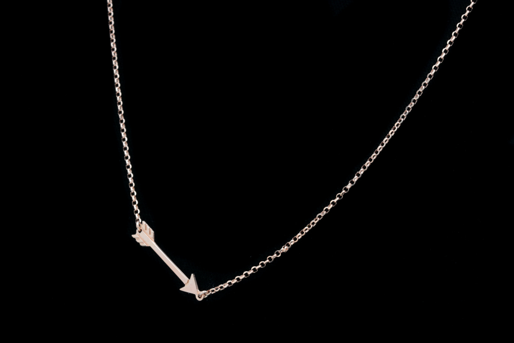 Rose Gold Plated Sterling Silver Arrow Chain Necklace