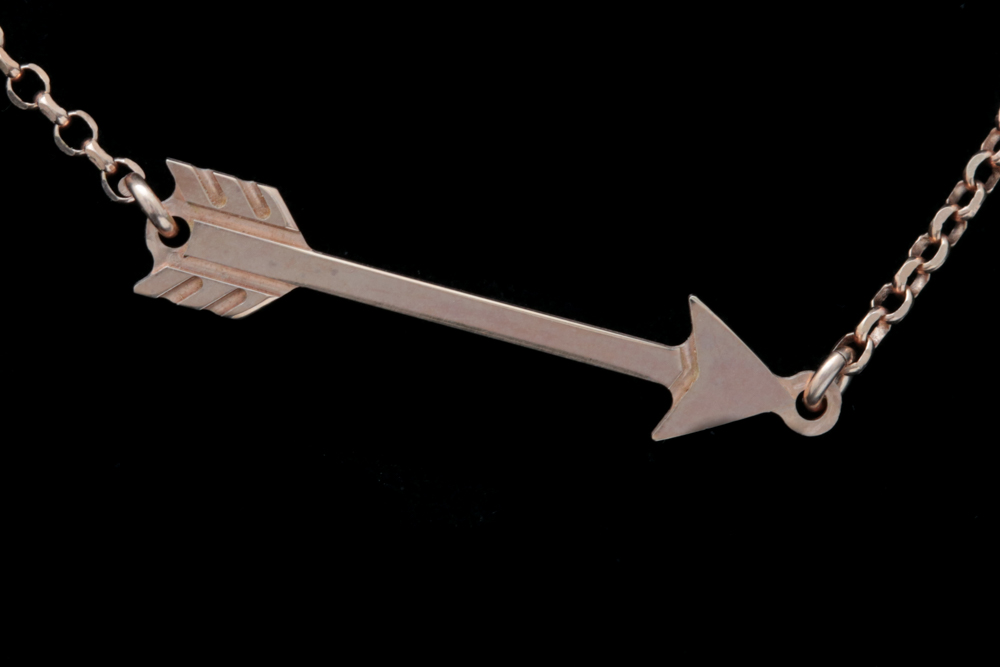 Rose Gold Plated Sterling Silver Arrow Chain Necklace