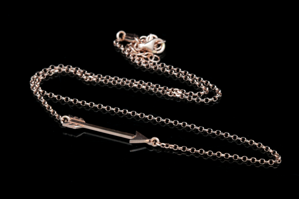 Rose Gold Plated Sterling Silver Arrow Chain Necklace