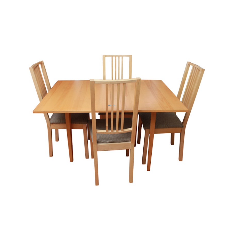 Contemporary Folding Top Dining Table with Chairs by IKEA