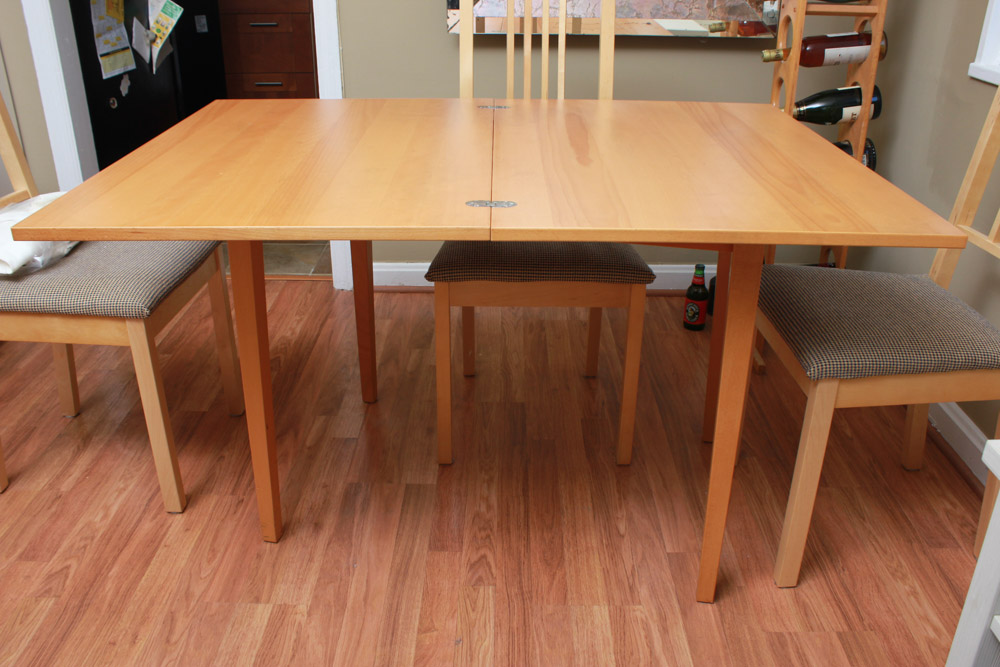 Contemporary Folding Top Dining Table with Chairs by IKEA