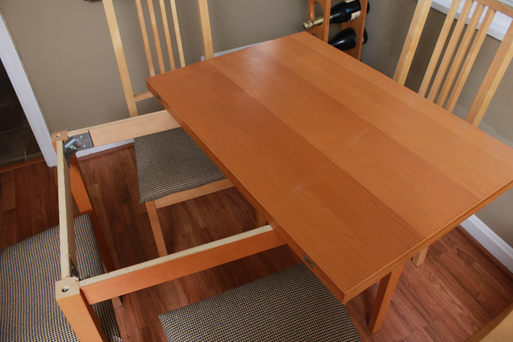 Contemporary Folding Top Dining Table with Chairs by IKEA