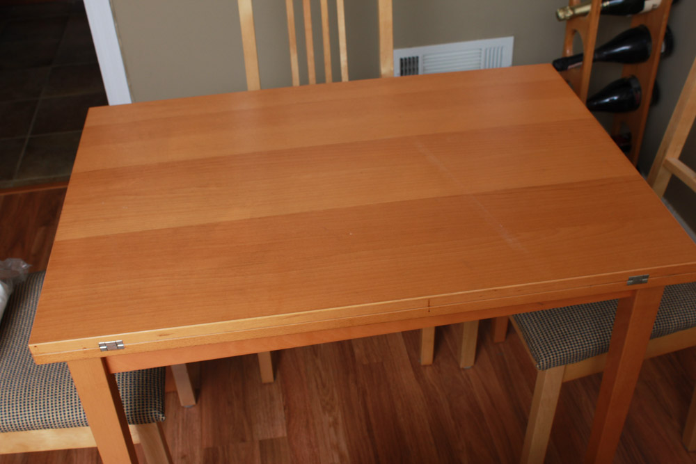 Contemporary Folding Top Dining Table with Chairs by IKEA