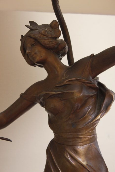 Julien Caussé Art Nouveau Style Figural Lamp