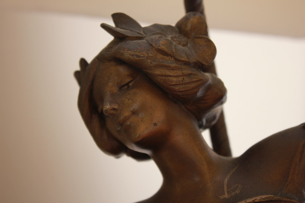 Julien Caussé Art Nouveau Style Figural Lamp