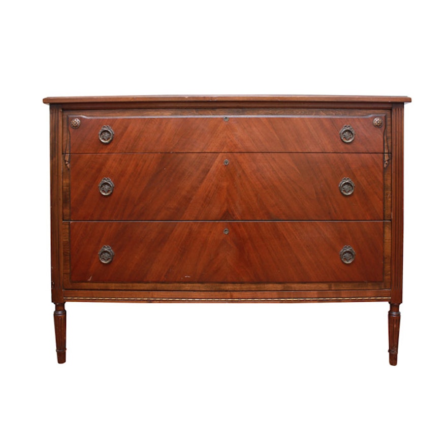 Vintage Neoclassical Walnut Chest of Drawers