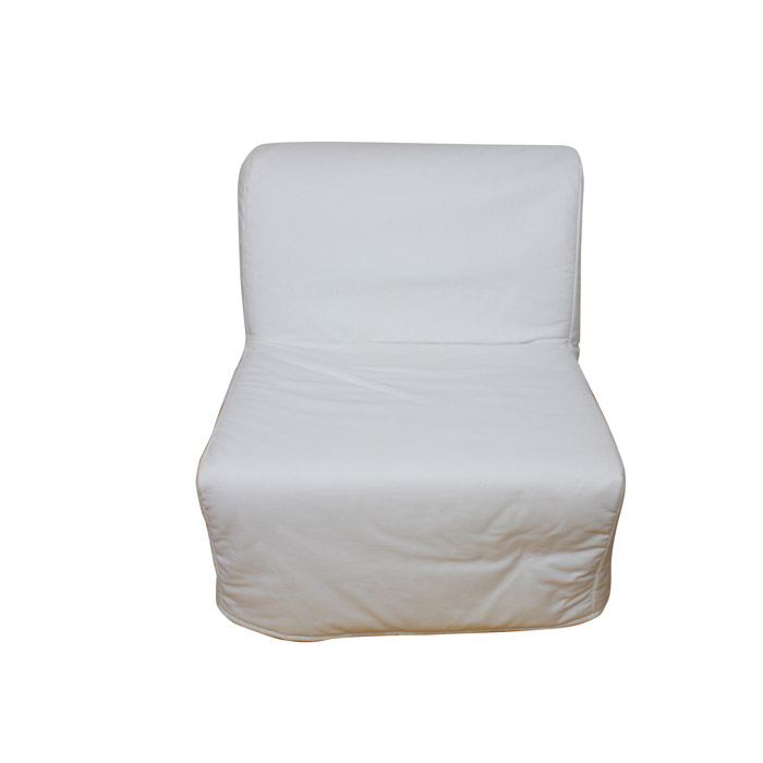 Convertible Futon Chair with White Slip Cover