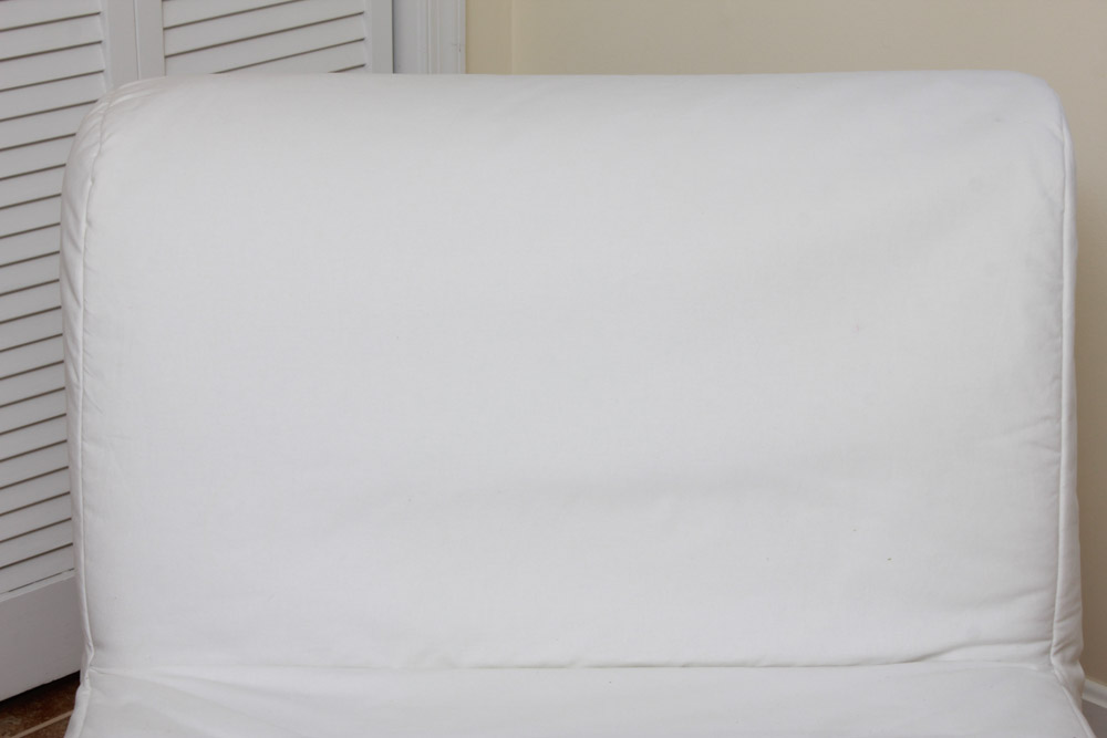 Convertible Futon Chair with White Slip Cover