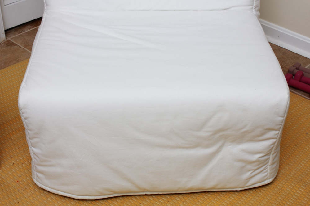 Convertible Futon Chair with White Slip Cover