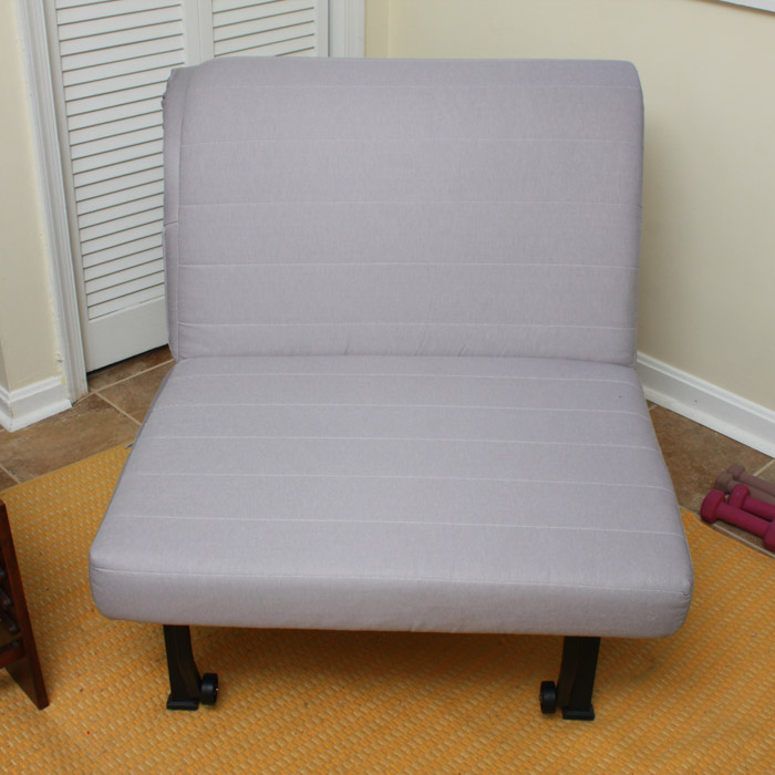 Convertible Futon Chair with White Slip Cover