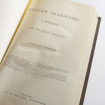 8-Volume Set of "The Pictorial Edition of the Works of Shakespeare"