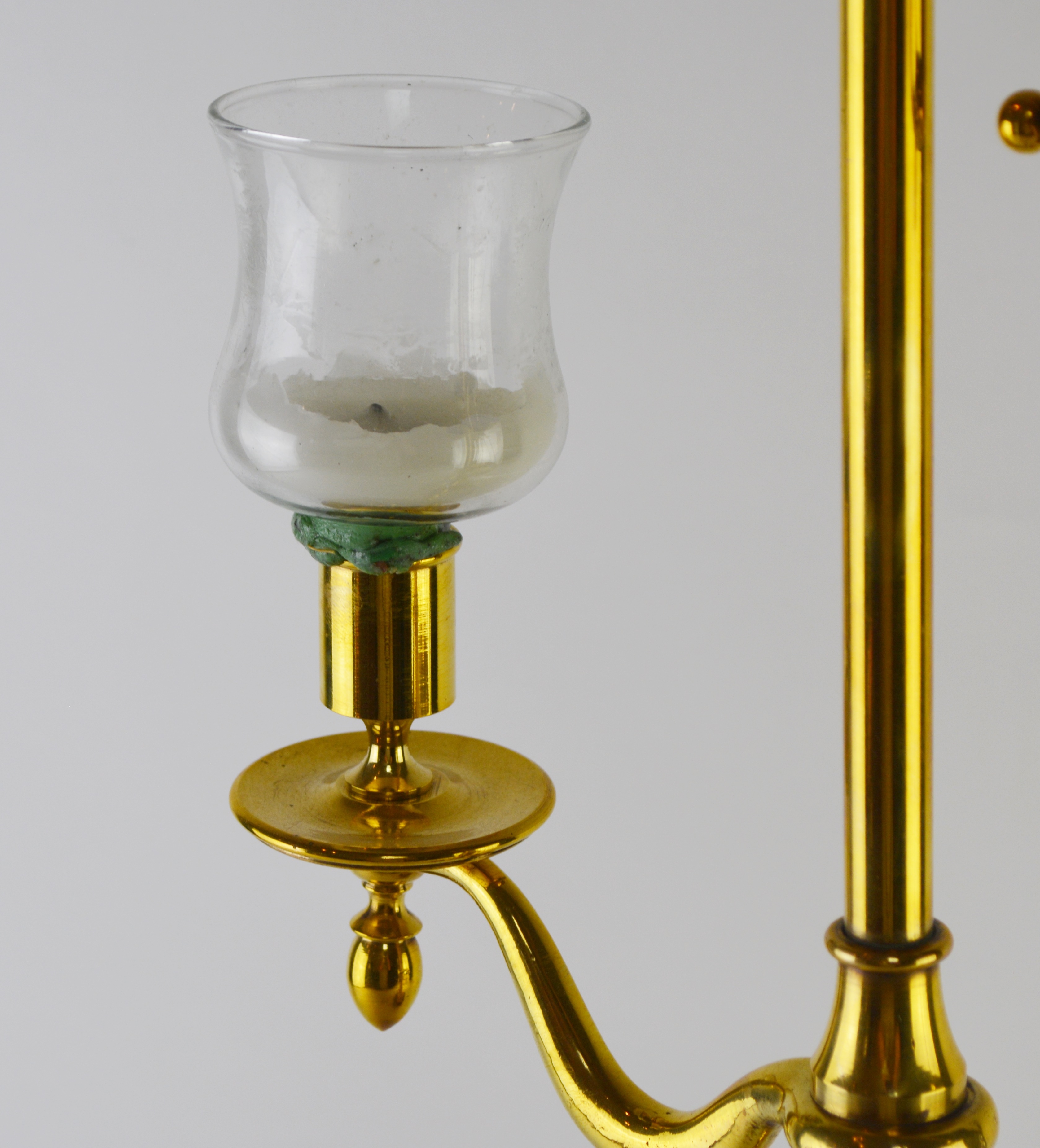 Vintage Brass Scale With Pan, Weight and Candleholder