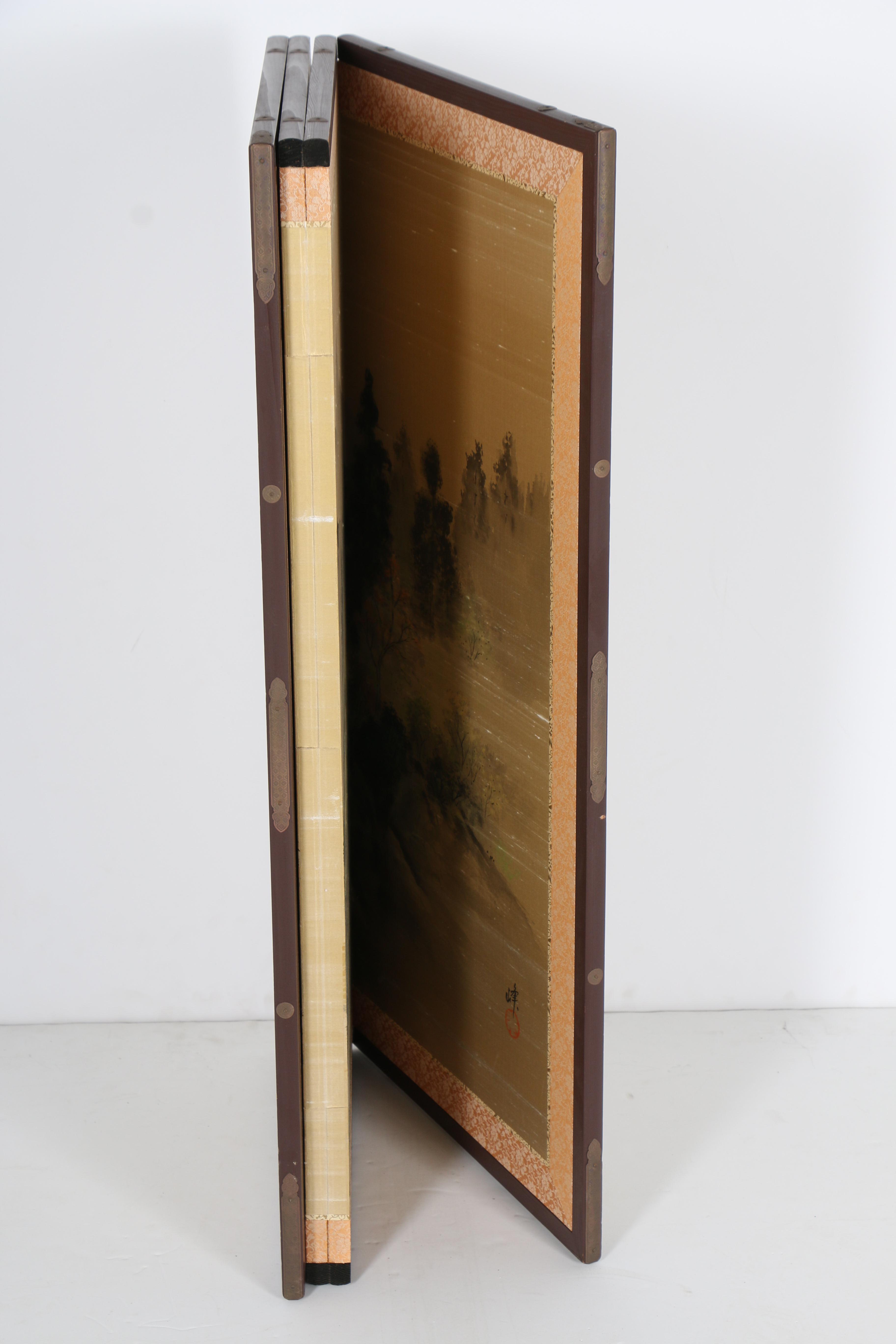 Japanese Painted Folding Screen