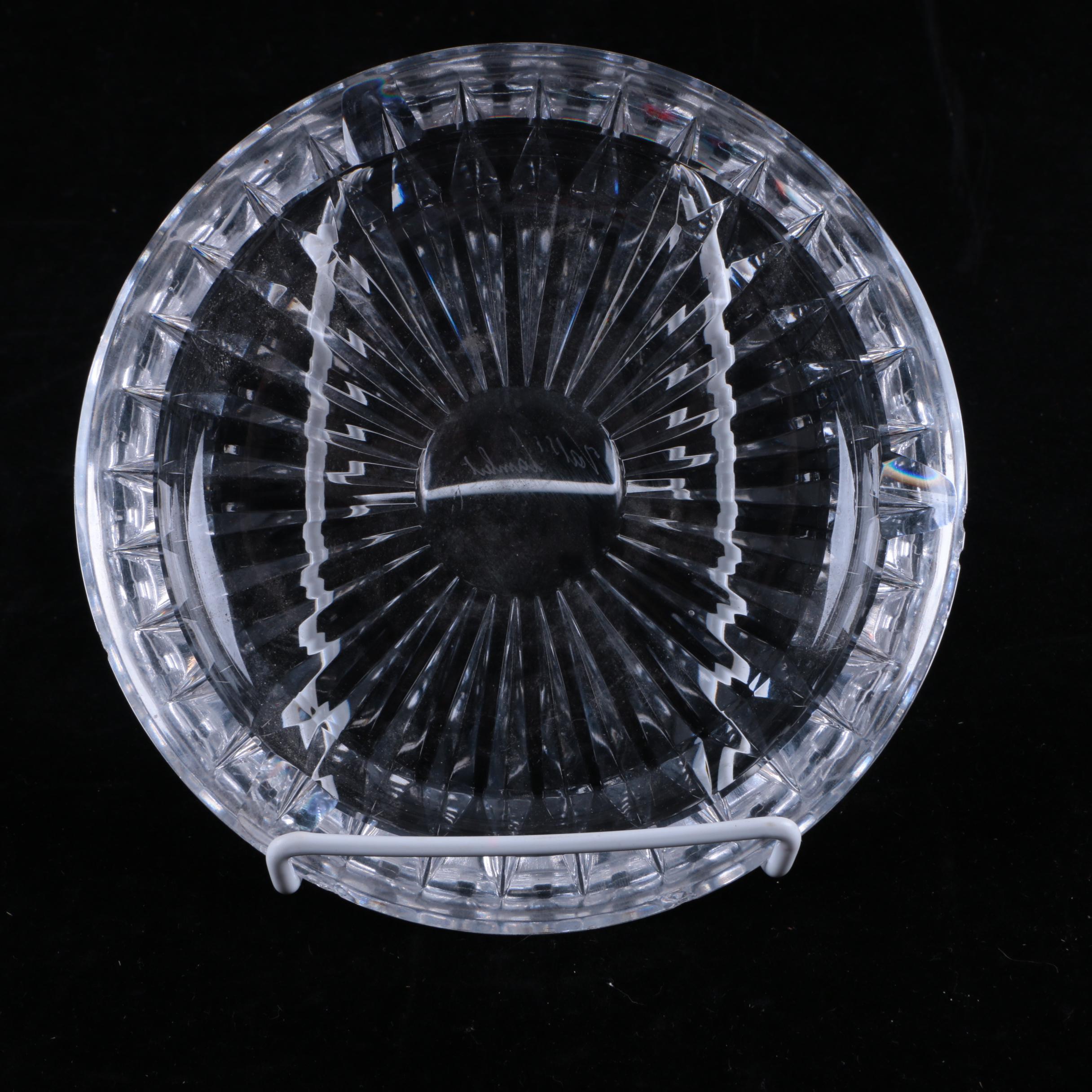 Val St. Lambert Cut Crystal Ash Receiver