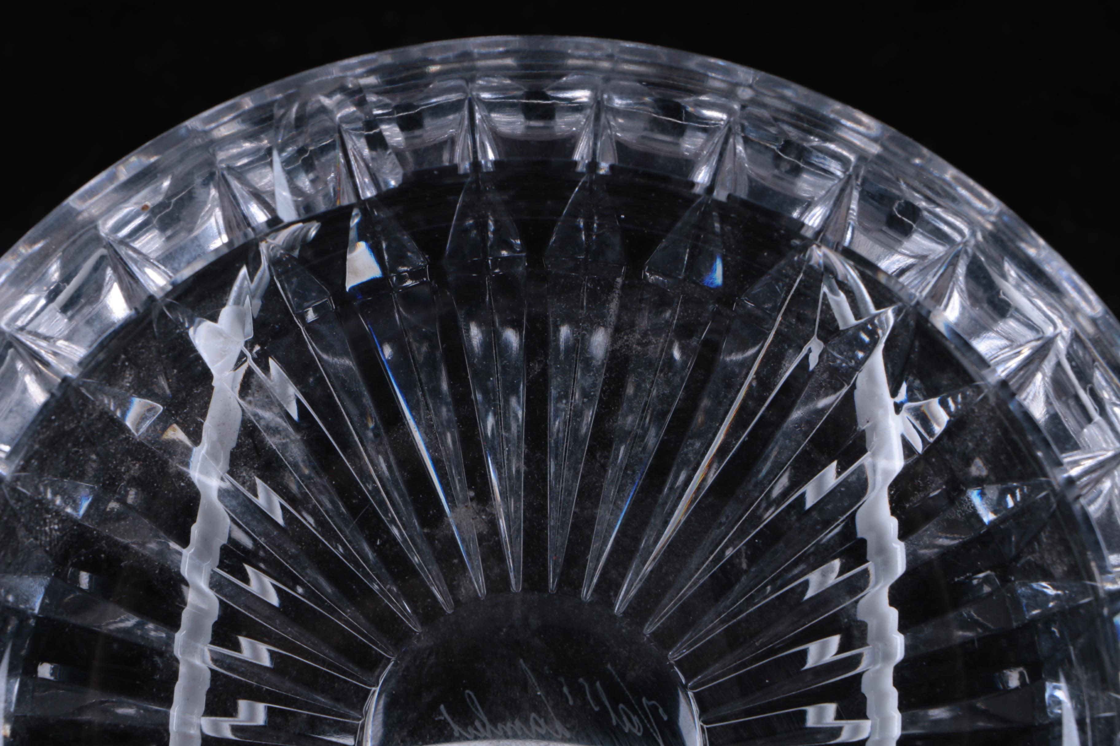 Val St. Lambert Cut Crystal Ash Receiver