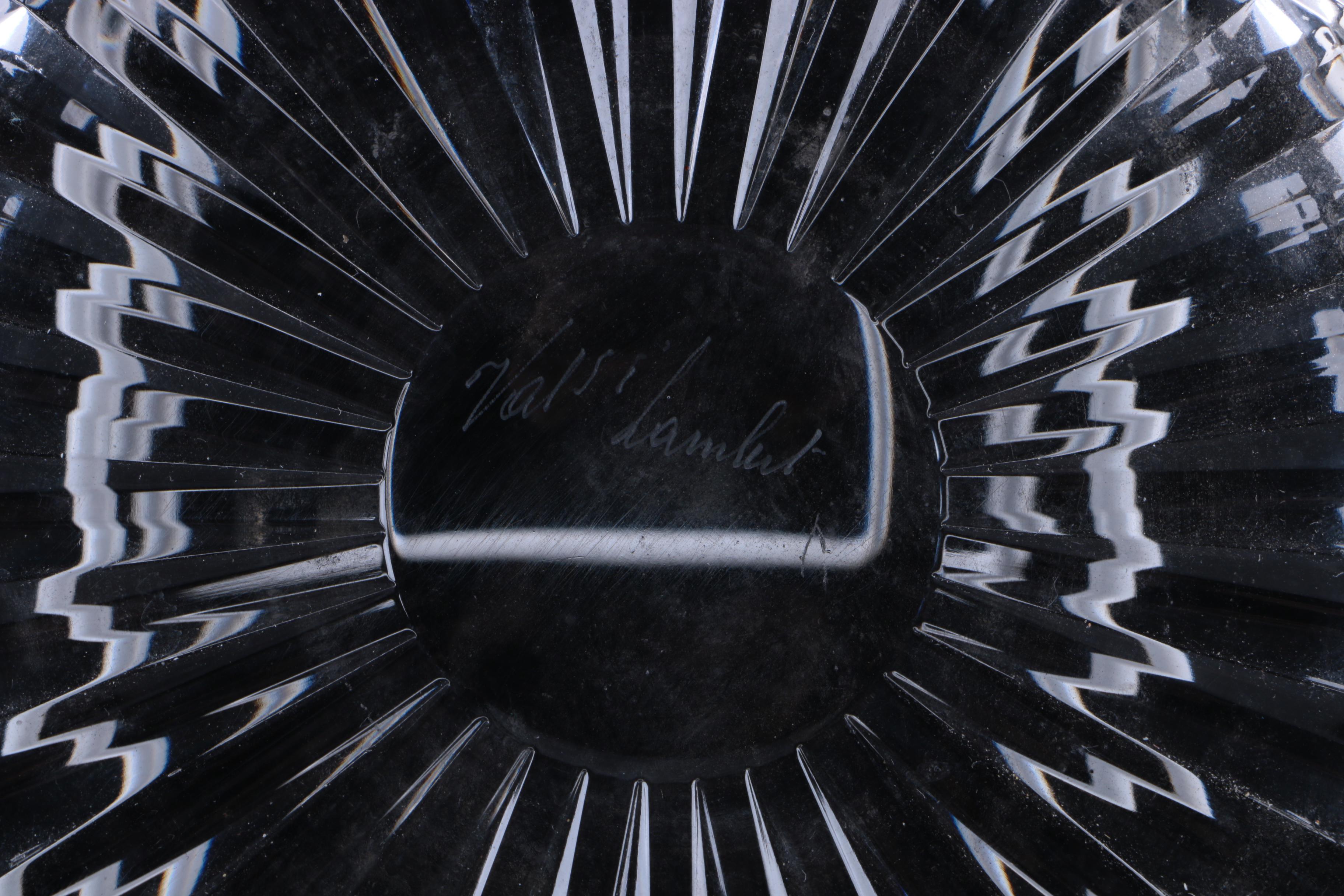 Val St. Lambert Cut Crystal Ash Receiver