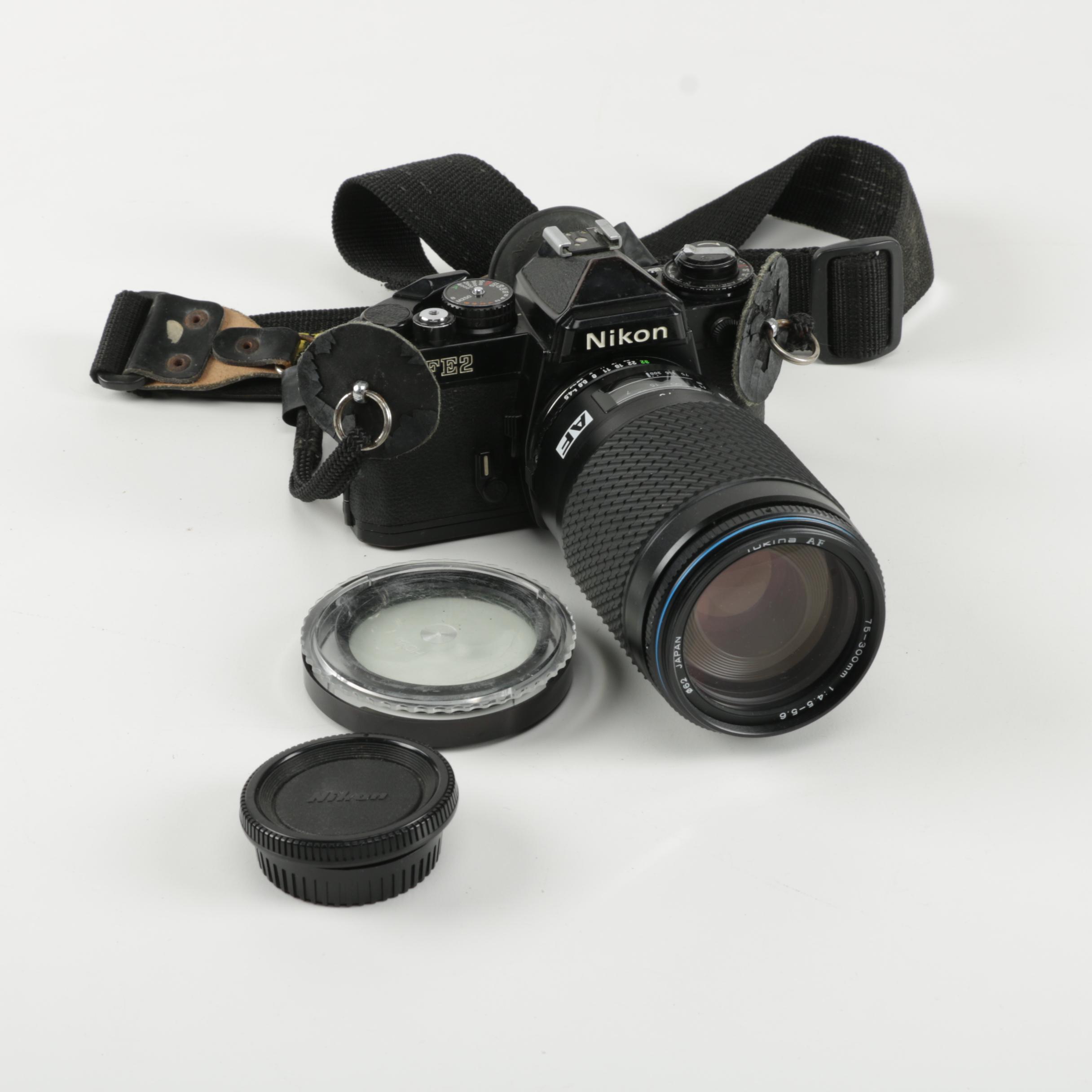 Nikon FE2 Film Camera with MF-16 Attachment