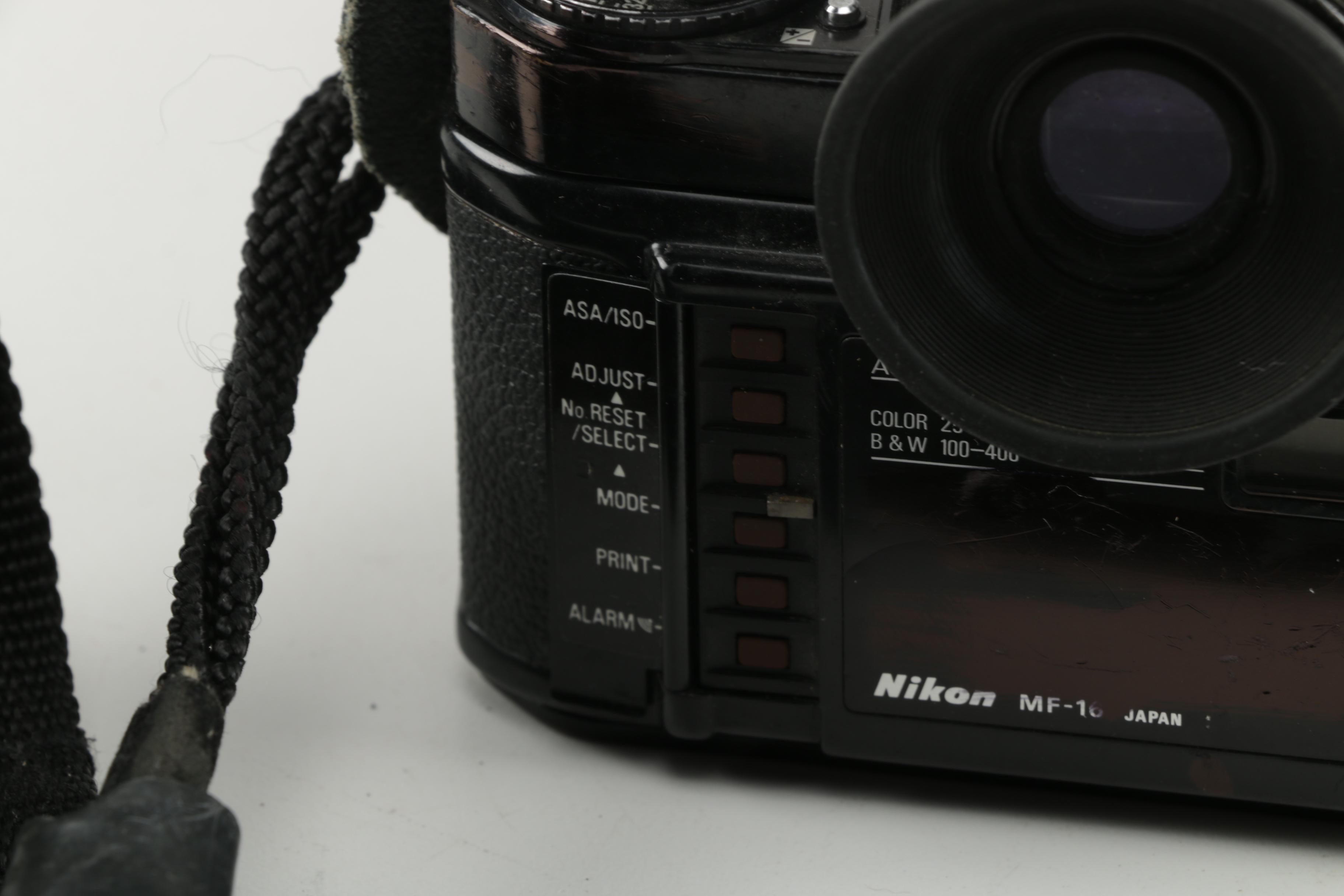 Nikon FE2 Film Camera with MF-16 Attachment