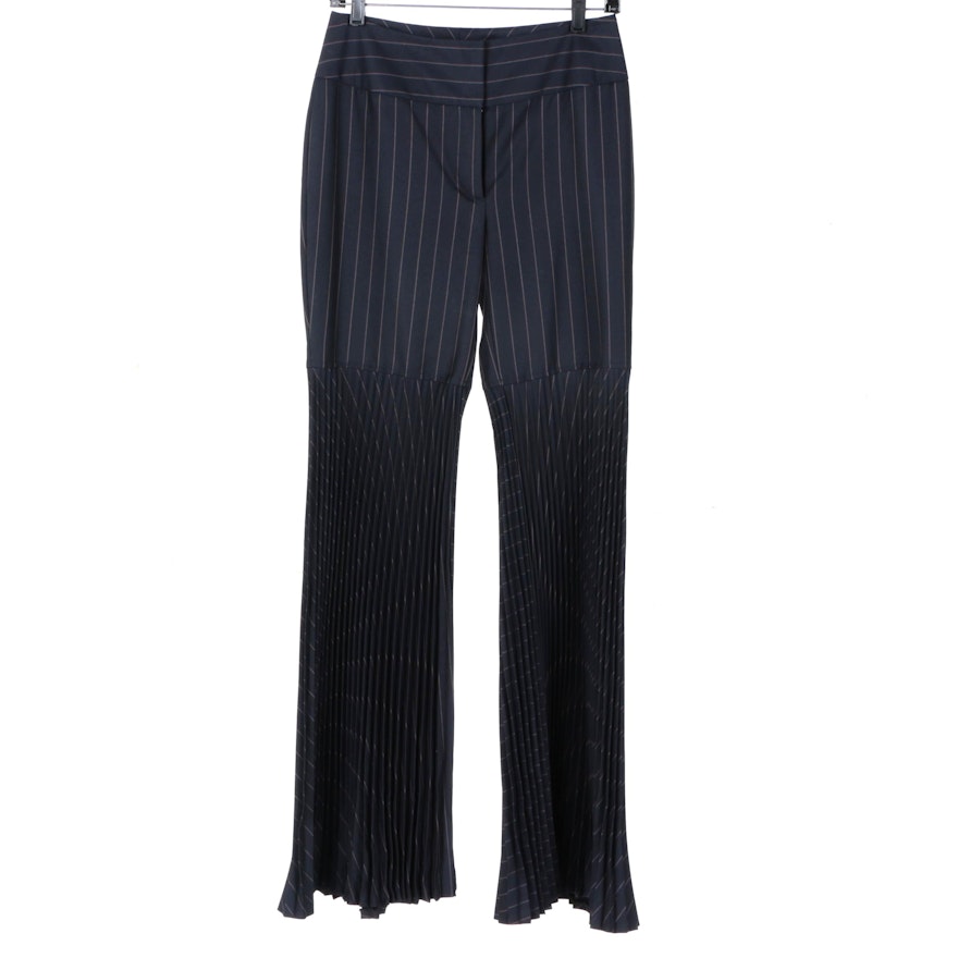 Dolce & Gabbana Pinstriped Accordion Pleated Trousers