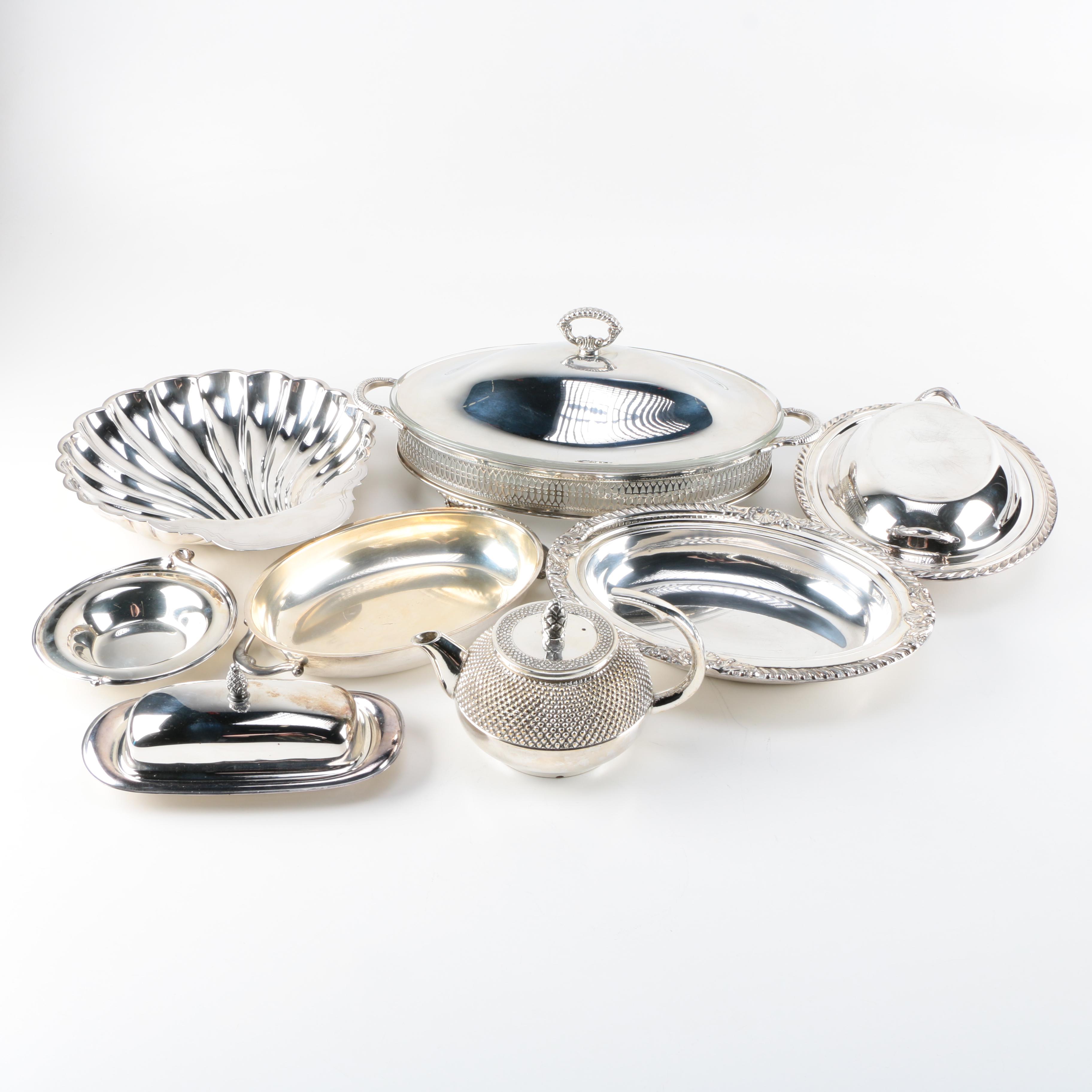 Wm. Rogers Silver Plate Covered Vegetable Dish and Other Silver Plate Items