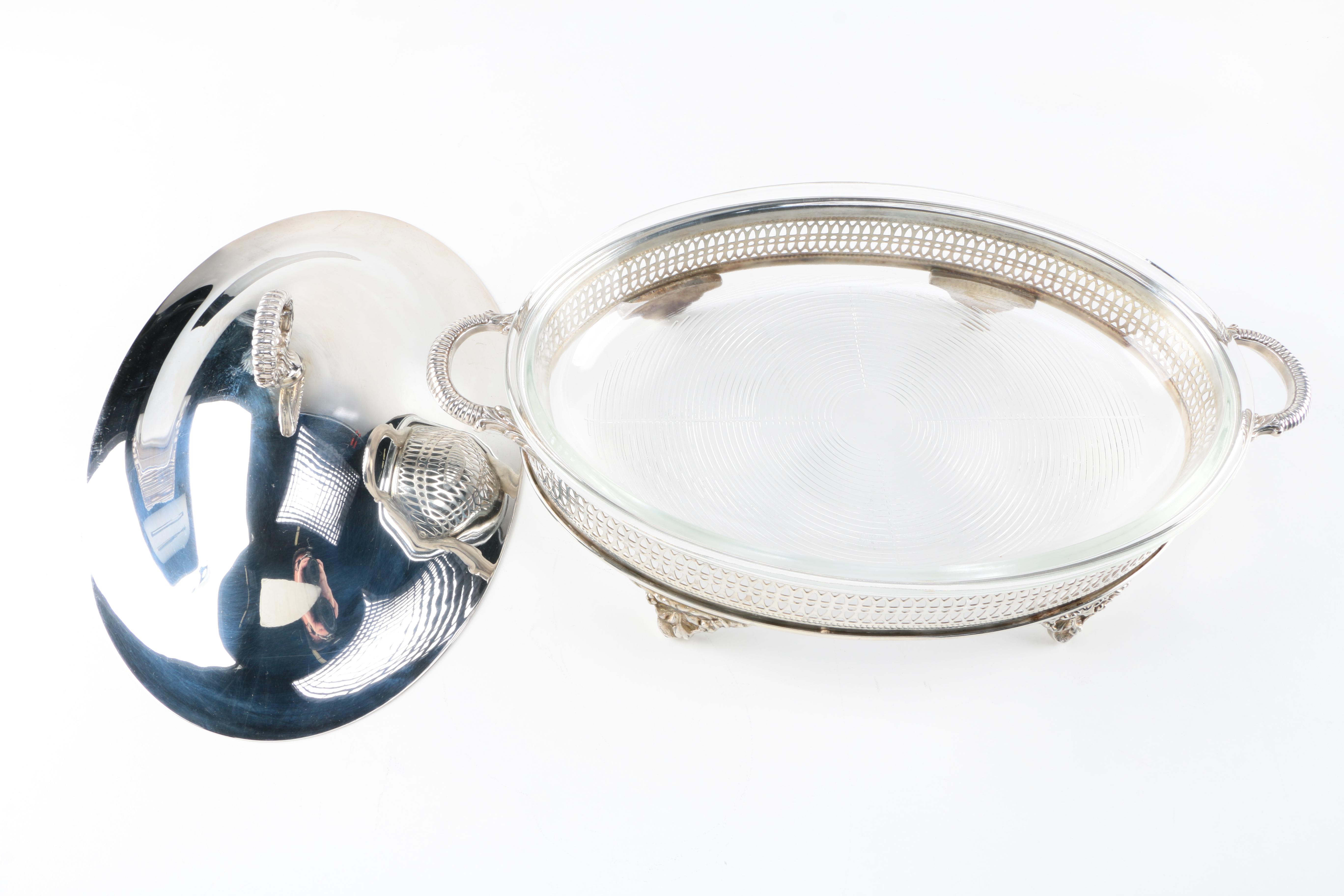 Wm. Rogers Silver Plate Covered Vegetable Dish and Other Silver Plate Items