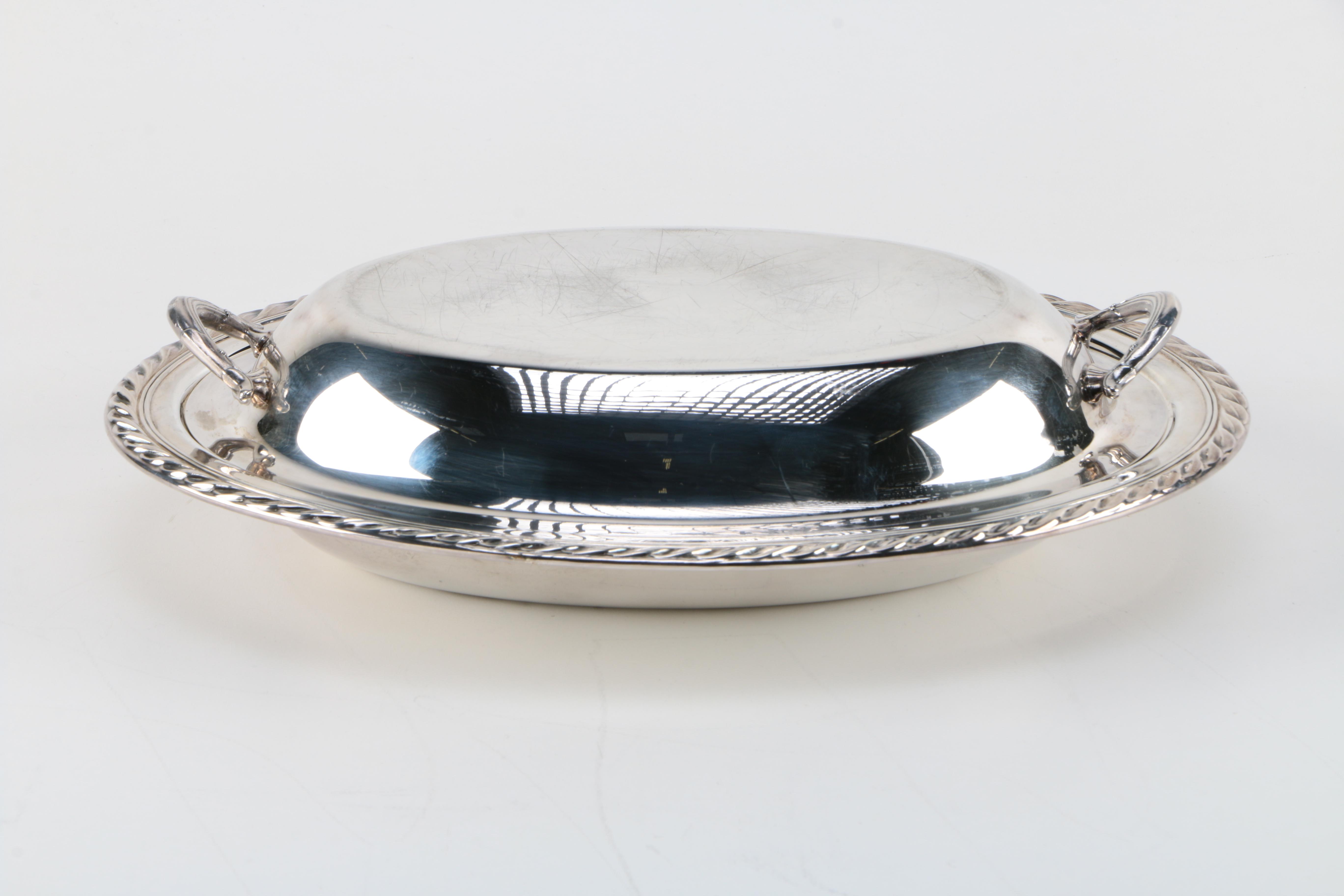 Wm. Rogers Silver Plate Covered Vegetable Dish and Other Silver Plate Items