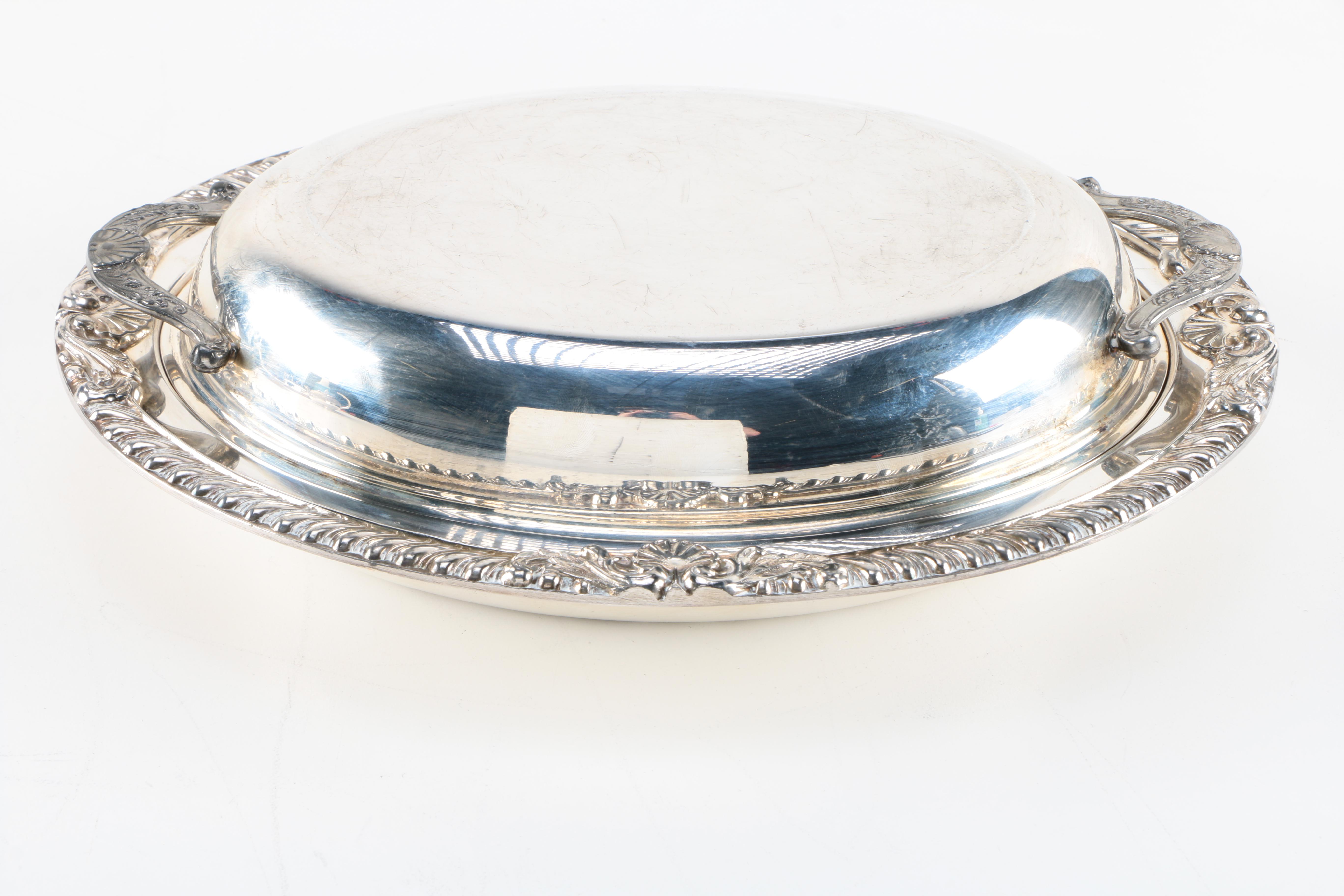 Wm. Rogers Silver Plate Covered Vegetable Dish and Other Silver Plate Items