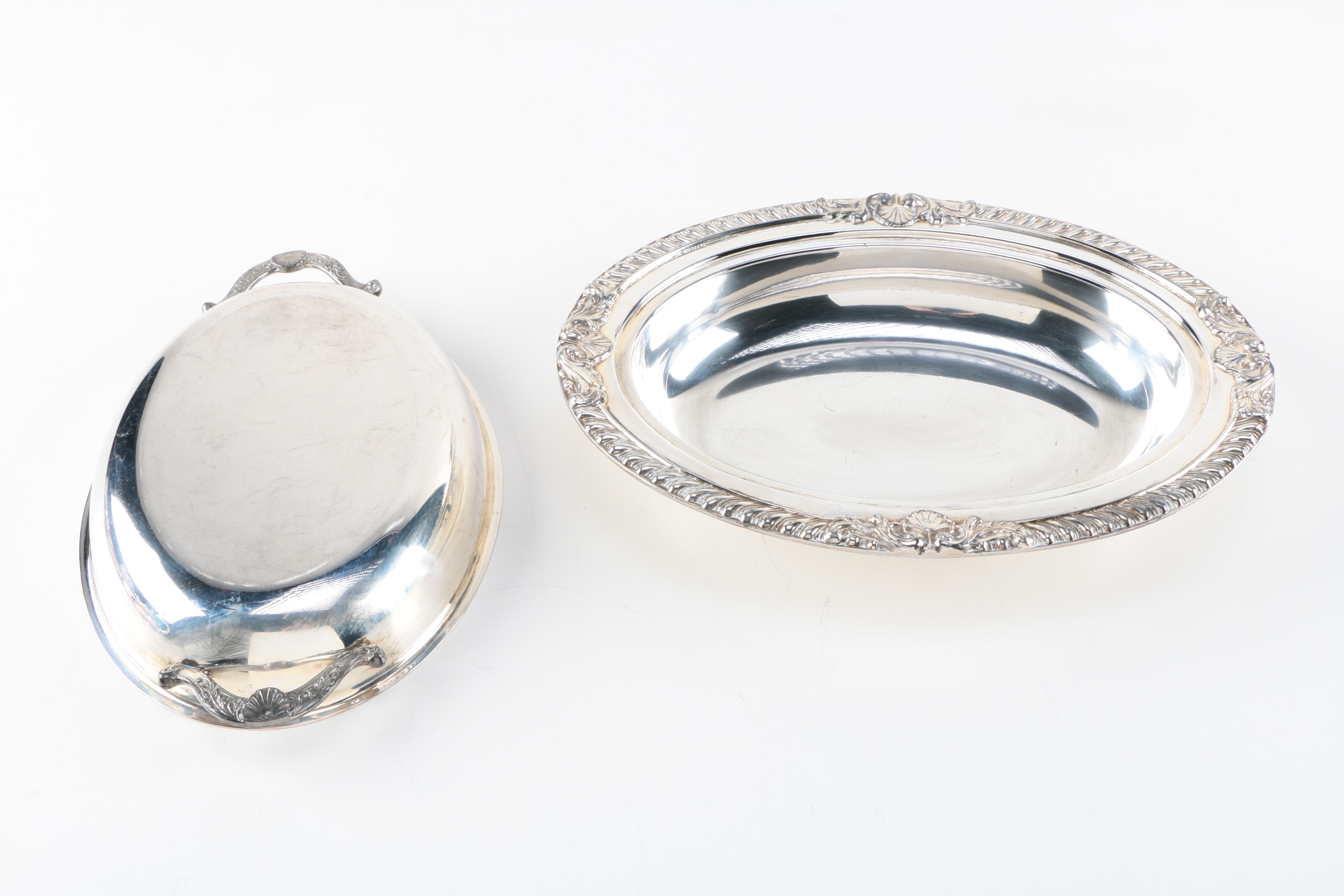 Wm. Rogers Silver Plate Covered Vegetable Dish and Other Silver Plate Items