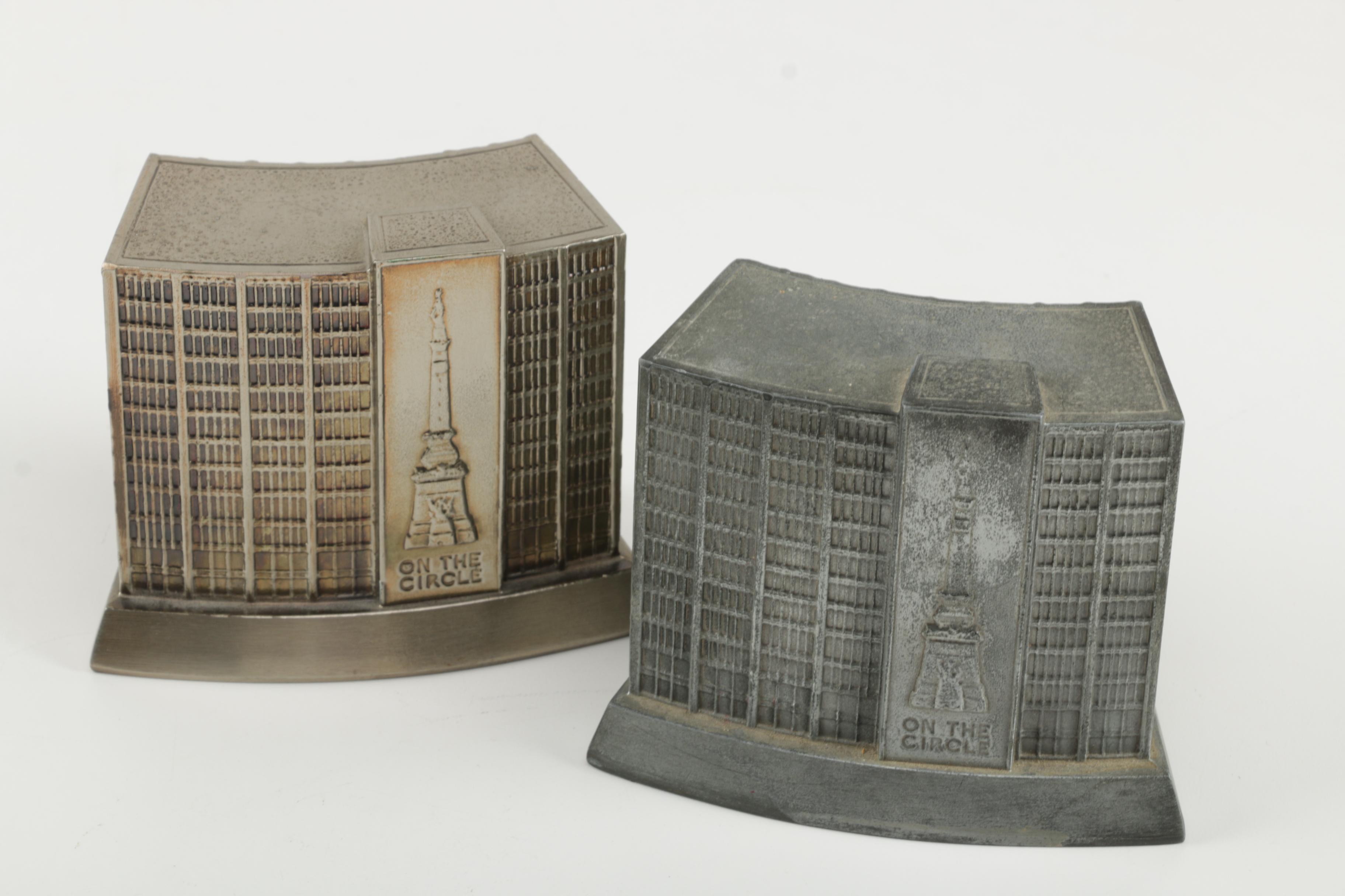 Bank Themed Metal Coin Banks and Ceramic Dish