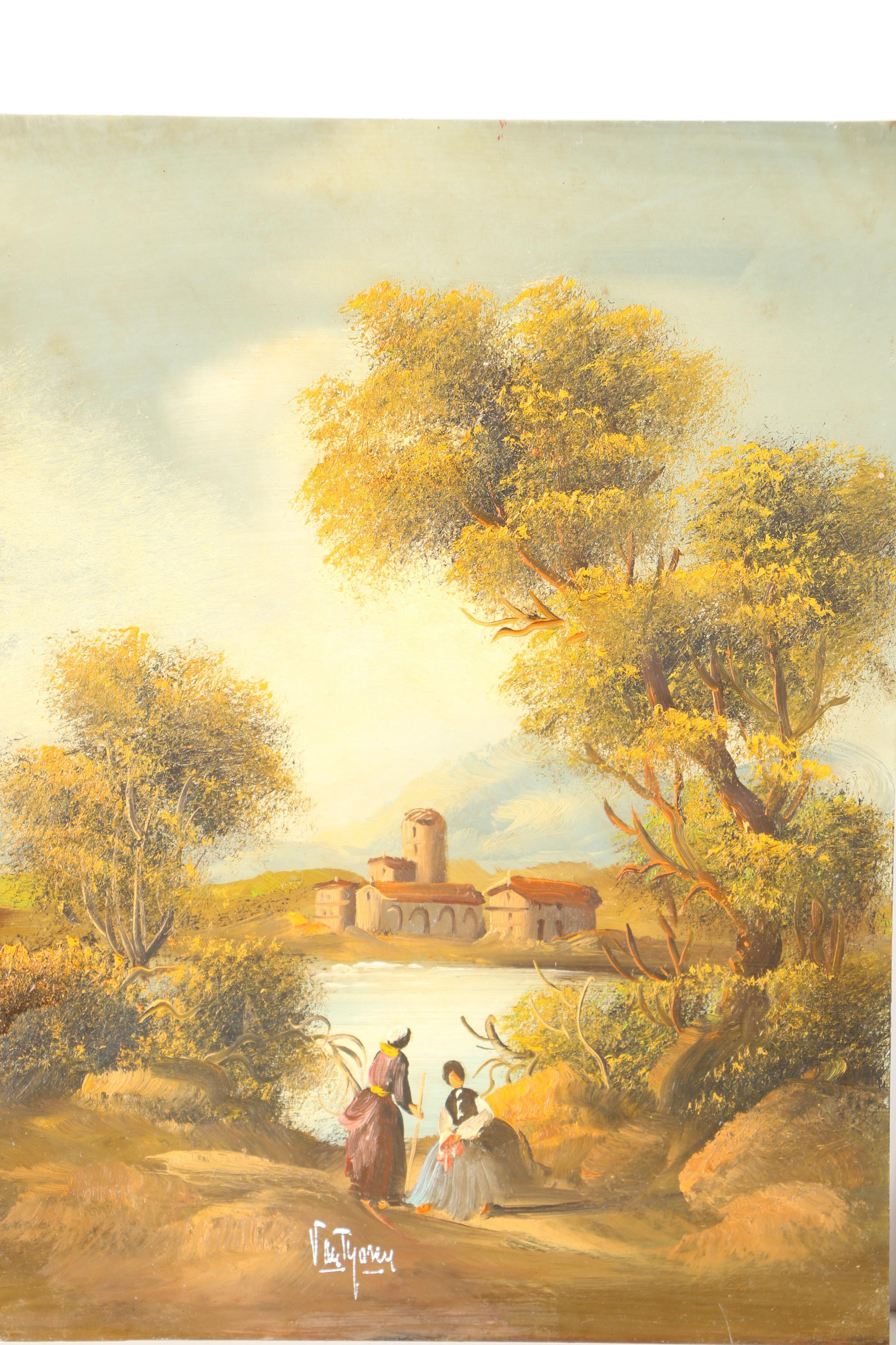 Four Otto von Thoren Oil Paintings on Copper Plates of Landscapes