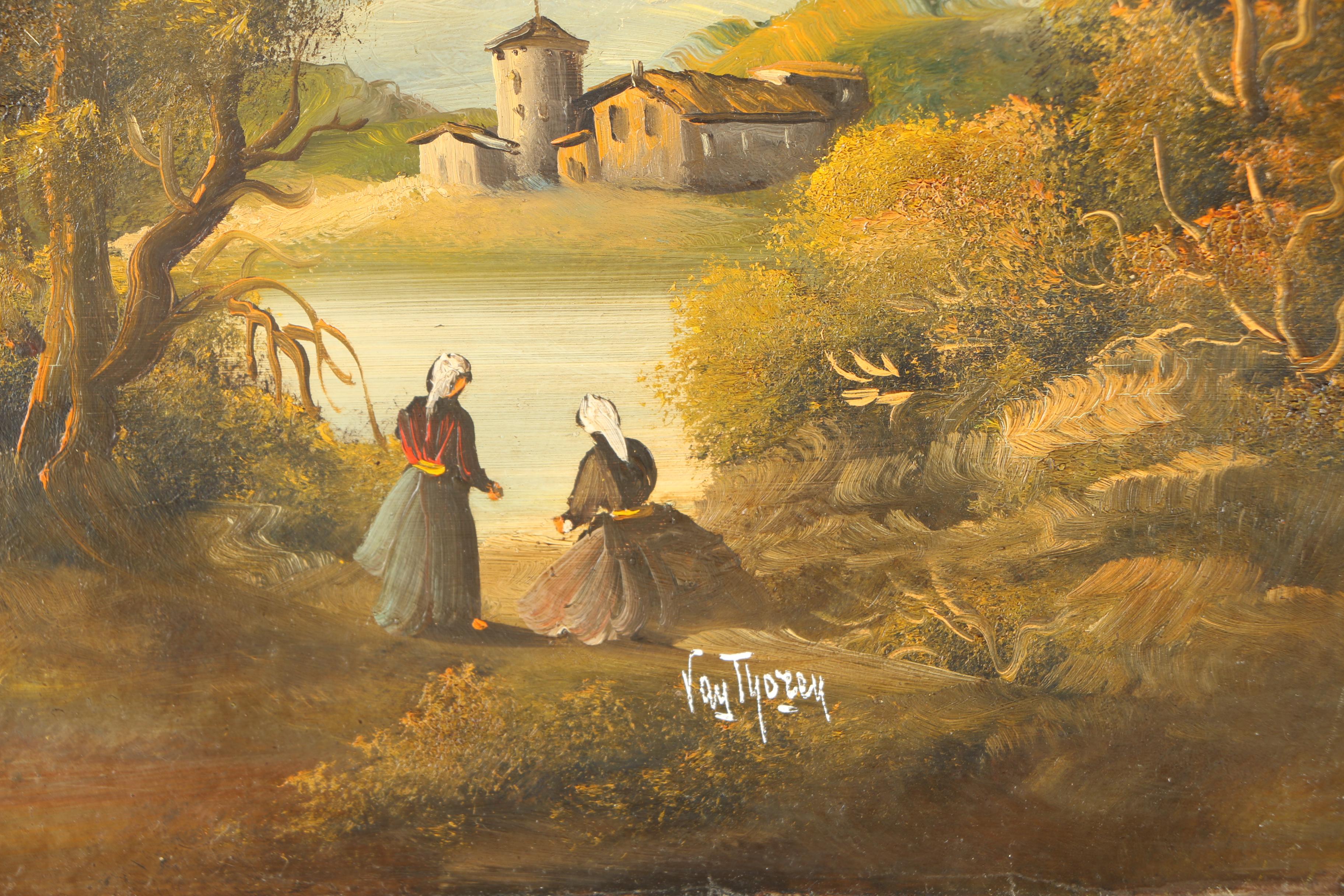 Four Otto von Thoren Oil Paintings on Copper Plates of Landscapes