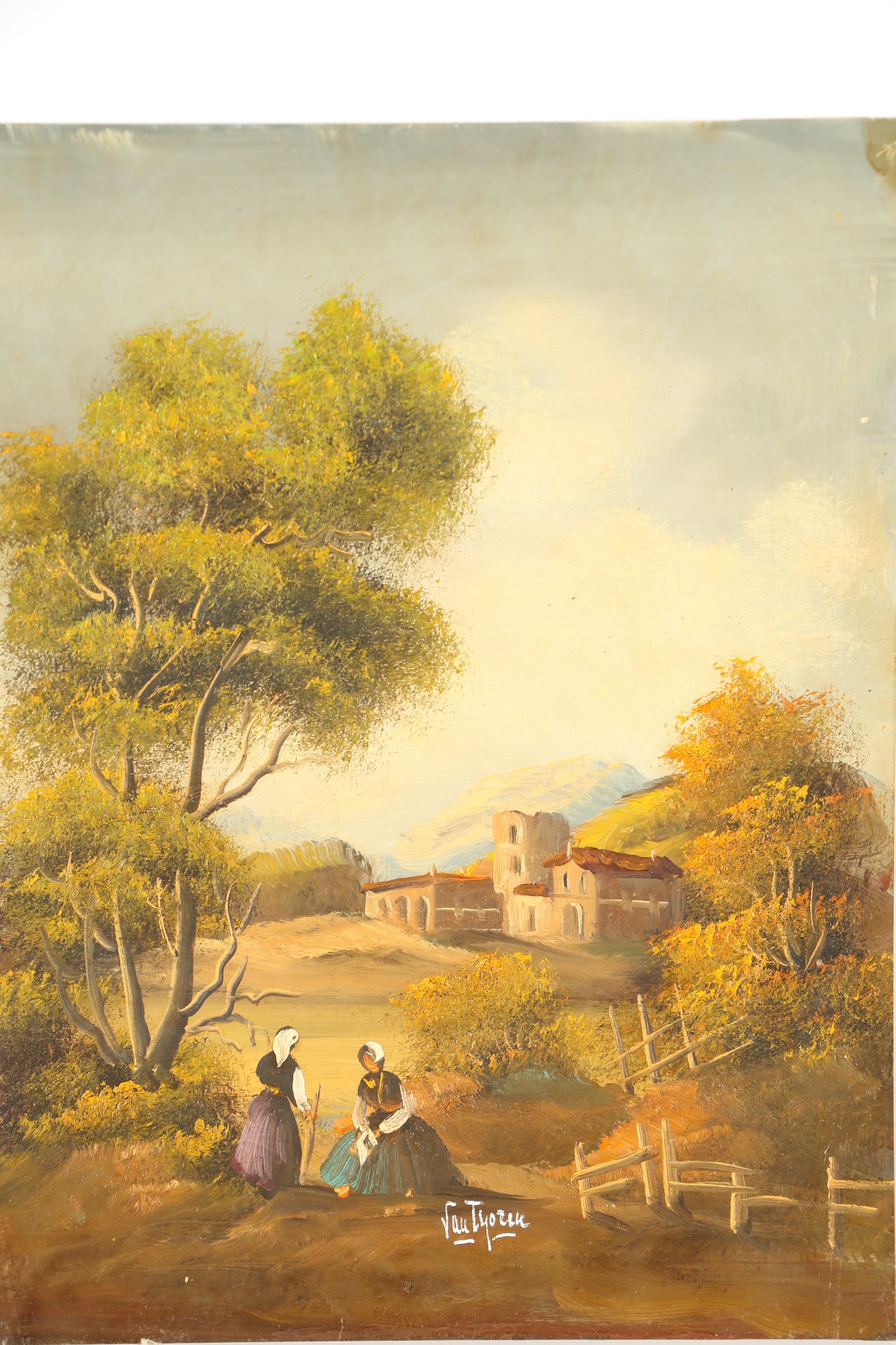 Four Otto von Thoren Oil Paintings on Copper Plates of Landscapes