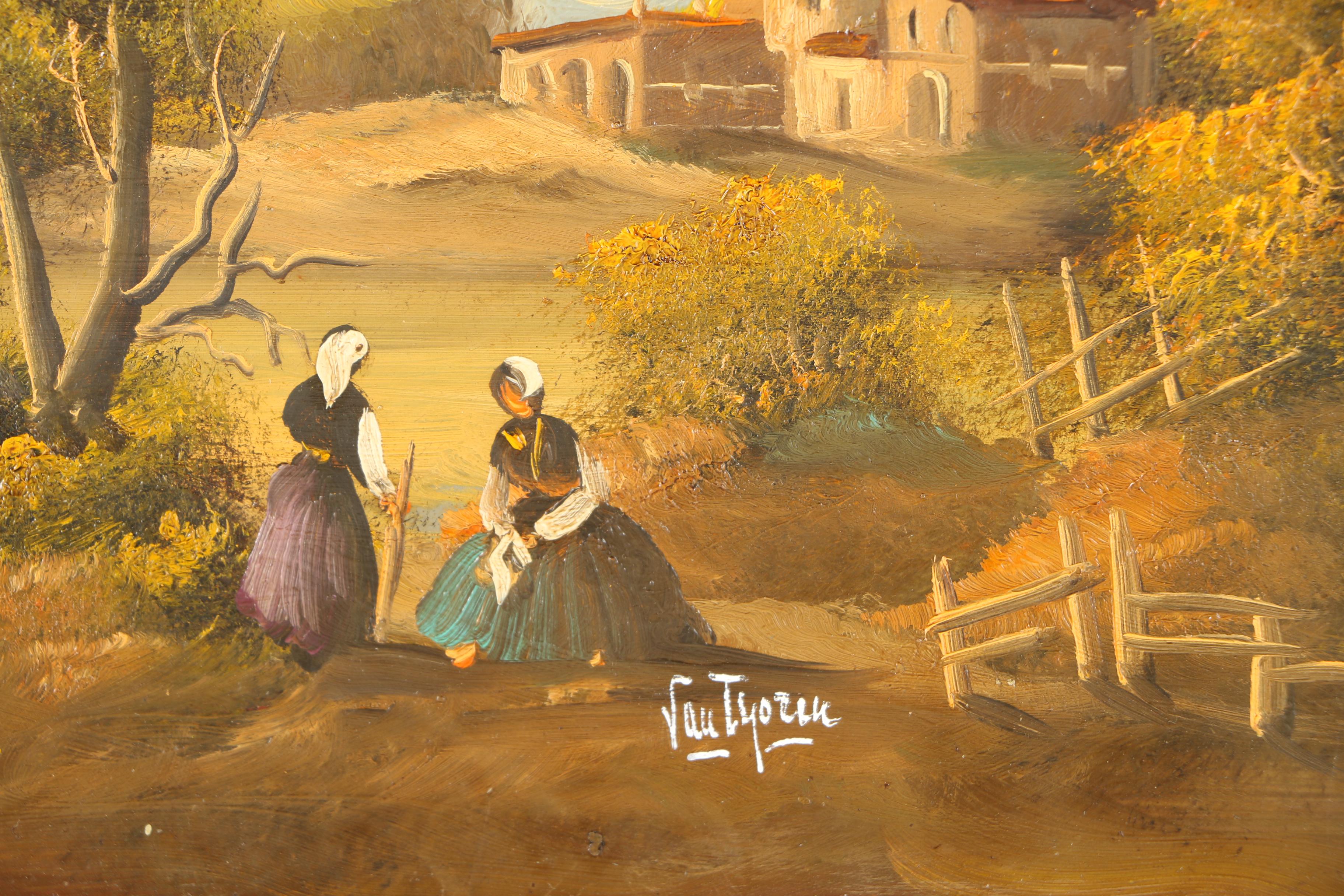 Four Otto von Thoren Oil Paintings on Copper Plates of Landscapes