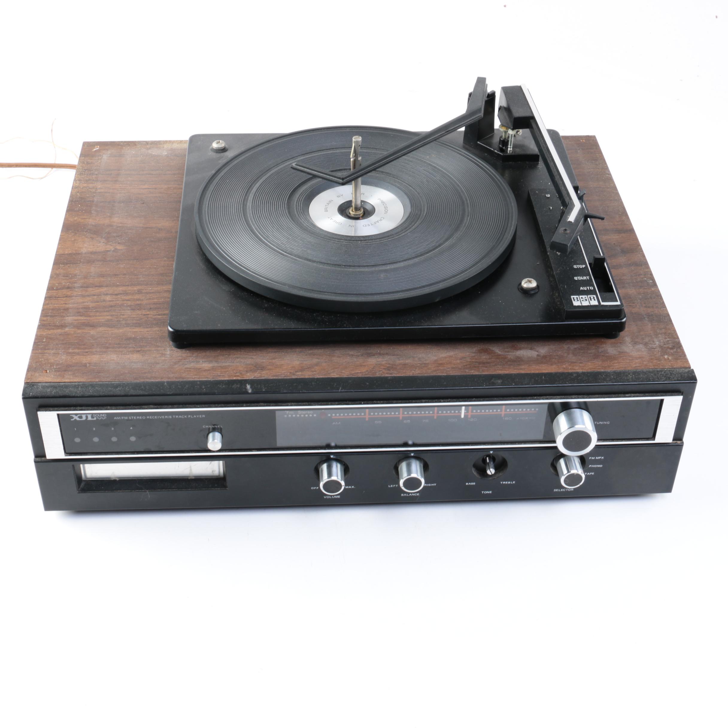 Vintage BSR Turntable/8-Track Player