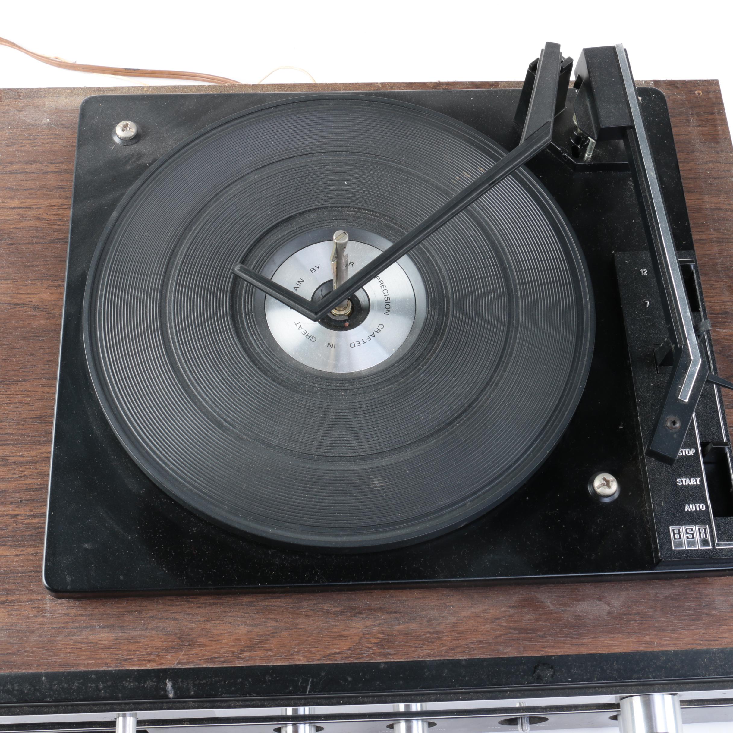 Vintage BSR Turntable/8-Track Player